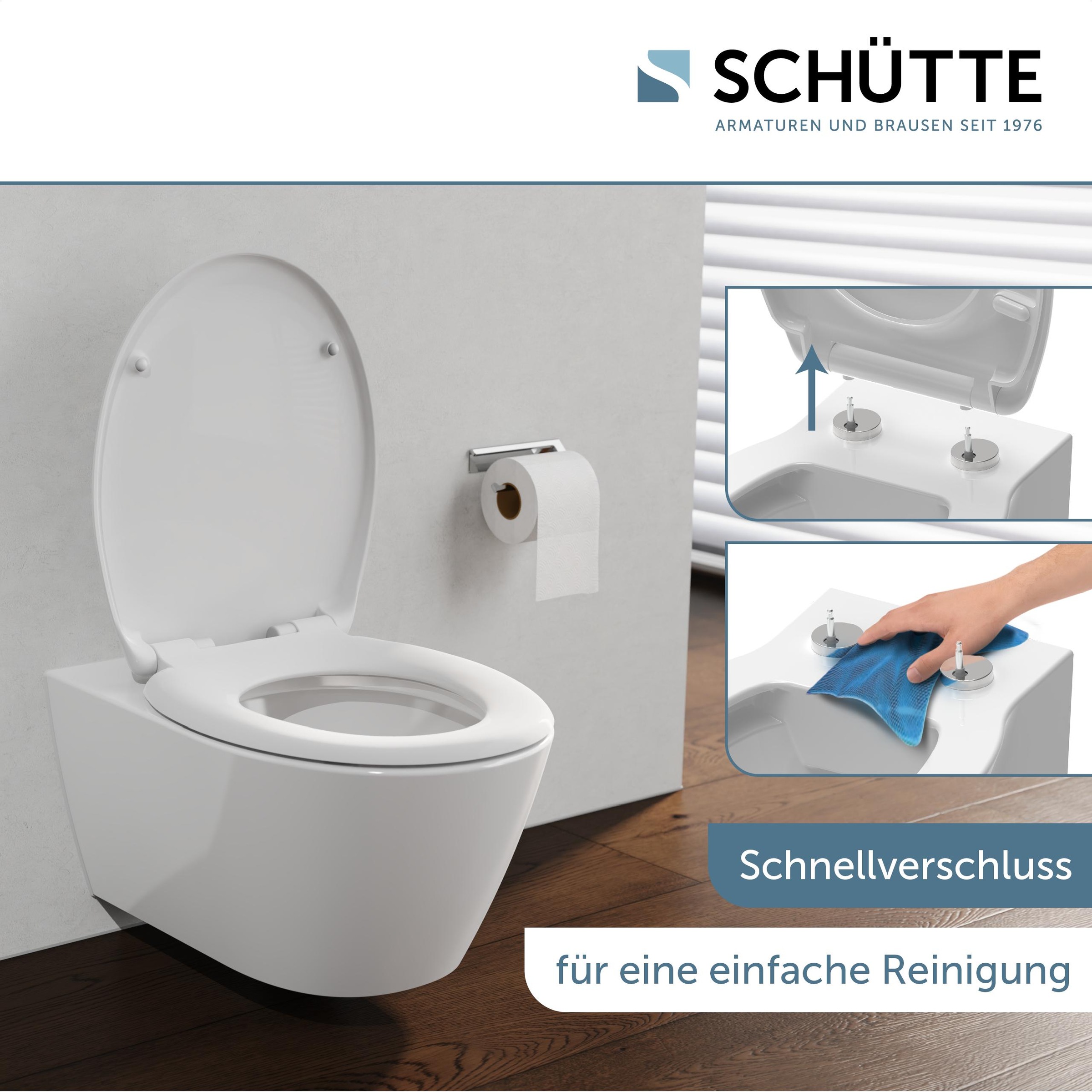 Schütte WC-Sitz »WHITE«, Duroplast, mit Absenkautomatik und Schnellverschluss