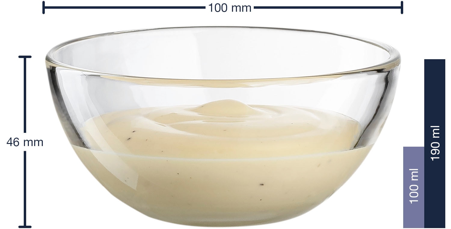 LEONARDO Schale »Schalen-Set CUCINA, 5er Set, 4x Ø 10 cm & 1x Ø 21,5 cm«, 5 tlg., aus Glas, Spülmaschinengeeignet