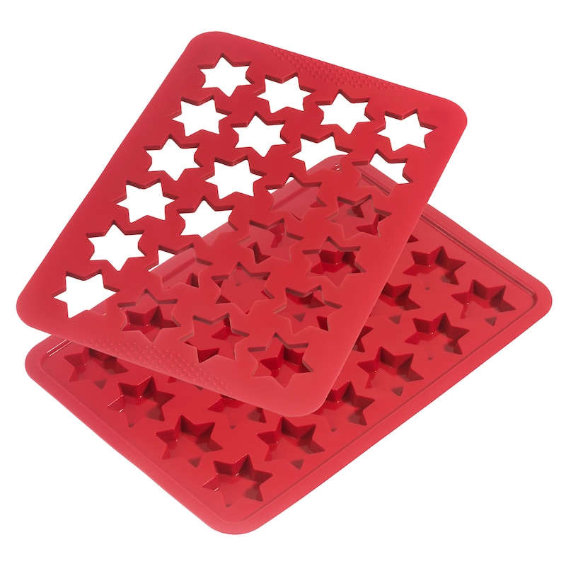 KAISER BACKFORMEN Backform »Kaiser« 24 Sterne, Teigrohling-Matte und Guss-Matte, spülmaschinenfest Rot