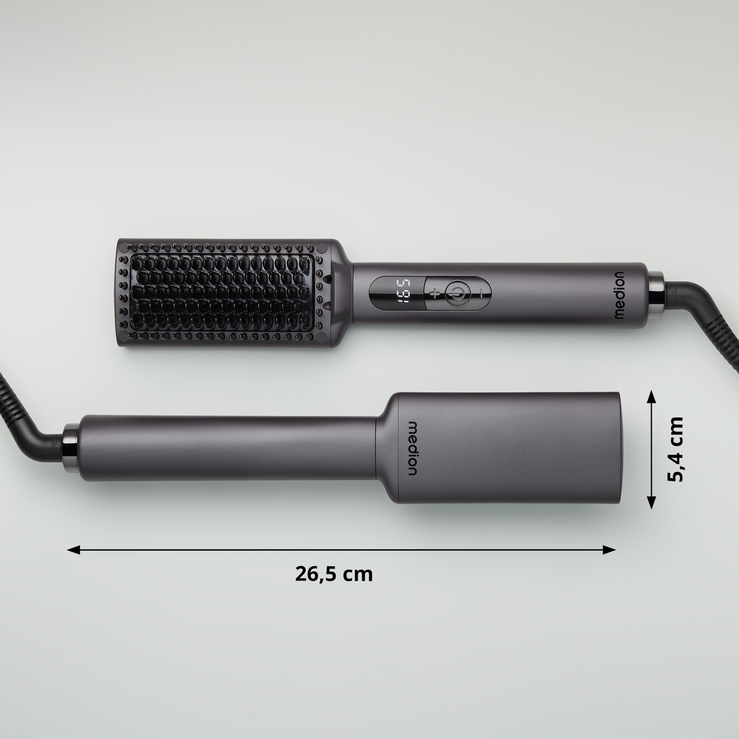 Medion® Glätteisen »Haarglättbürste HB1 (MD19859)«, Keramik-Turmalin, Keramik/Turmalin beschichtete Borsten, Ionen-Technologie