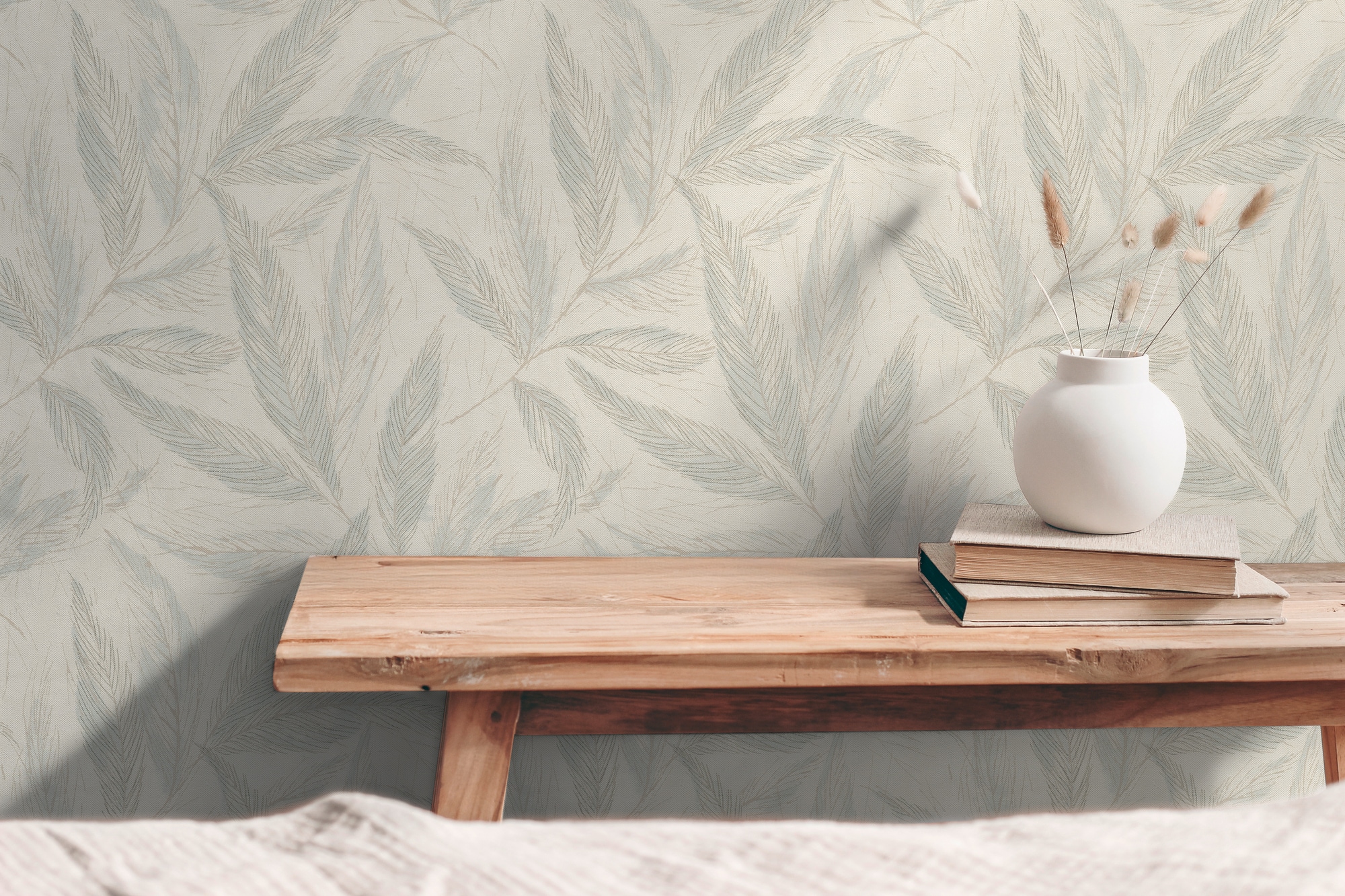 A.S. Création Vliestapete »mit Blätter-Design natürliche Eleganz« matt strukturiert Dekorative Vliestapete mit filigranem Blattmuster