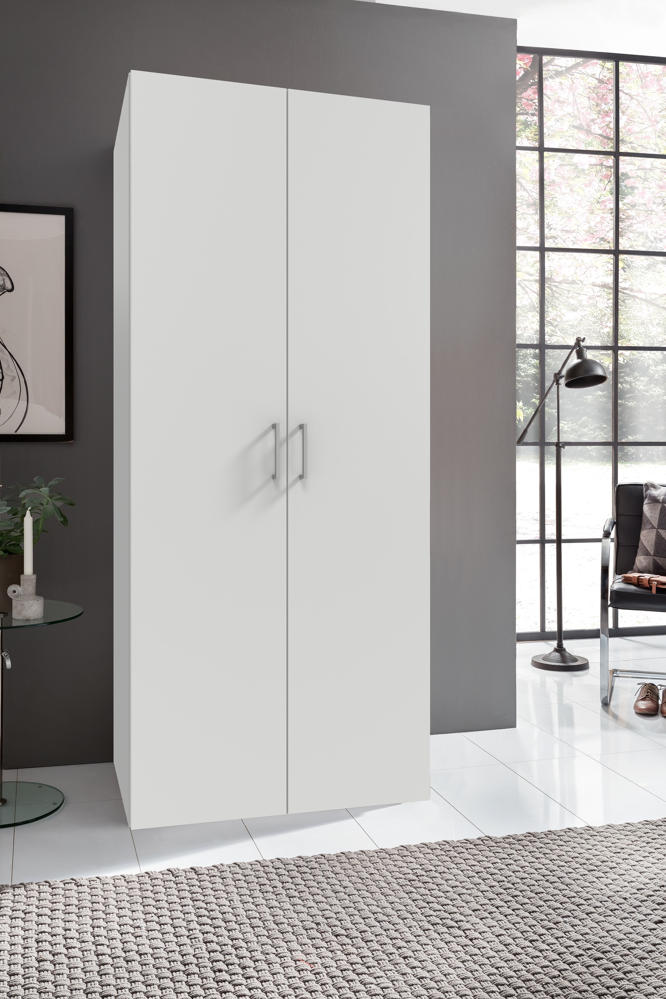 Wimex Kleiderschrank »Mugano,in 8 Breiten,3 Höhen,2 Tiefen, viele Farben, Made in Germany«, (in Basic oder Premium Ausstattung mit 2 weiteren Einlegeböden), mit langen oder kurzen Griffen aus Metall, mit oder ohne Spiegel