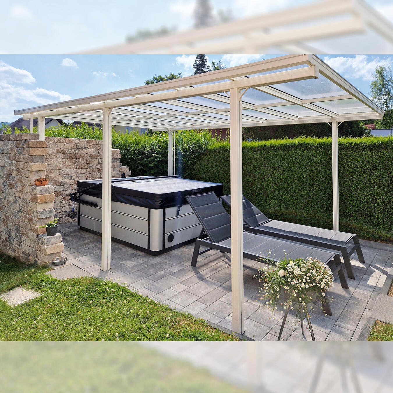 Beckmann Einzelcarport »CPTW«, Aluminium, 270 cm, Reinweiß