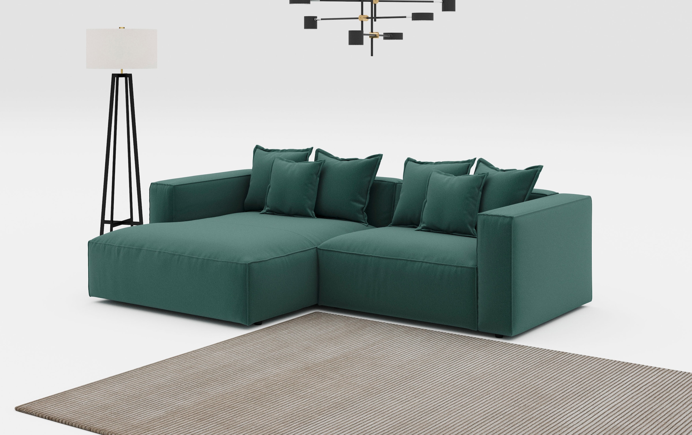 INOSIGN Ecksofa »Cowboy L-Form« mit 6 Kissen, kubisches Sofa günstig online kaufen