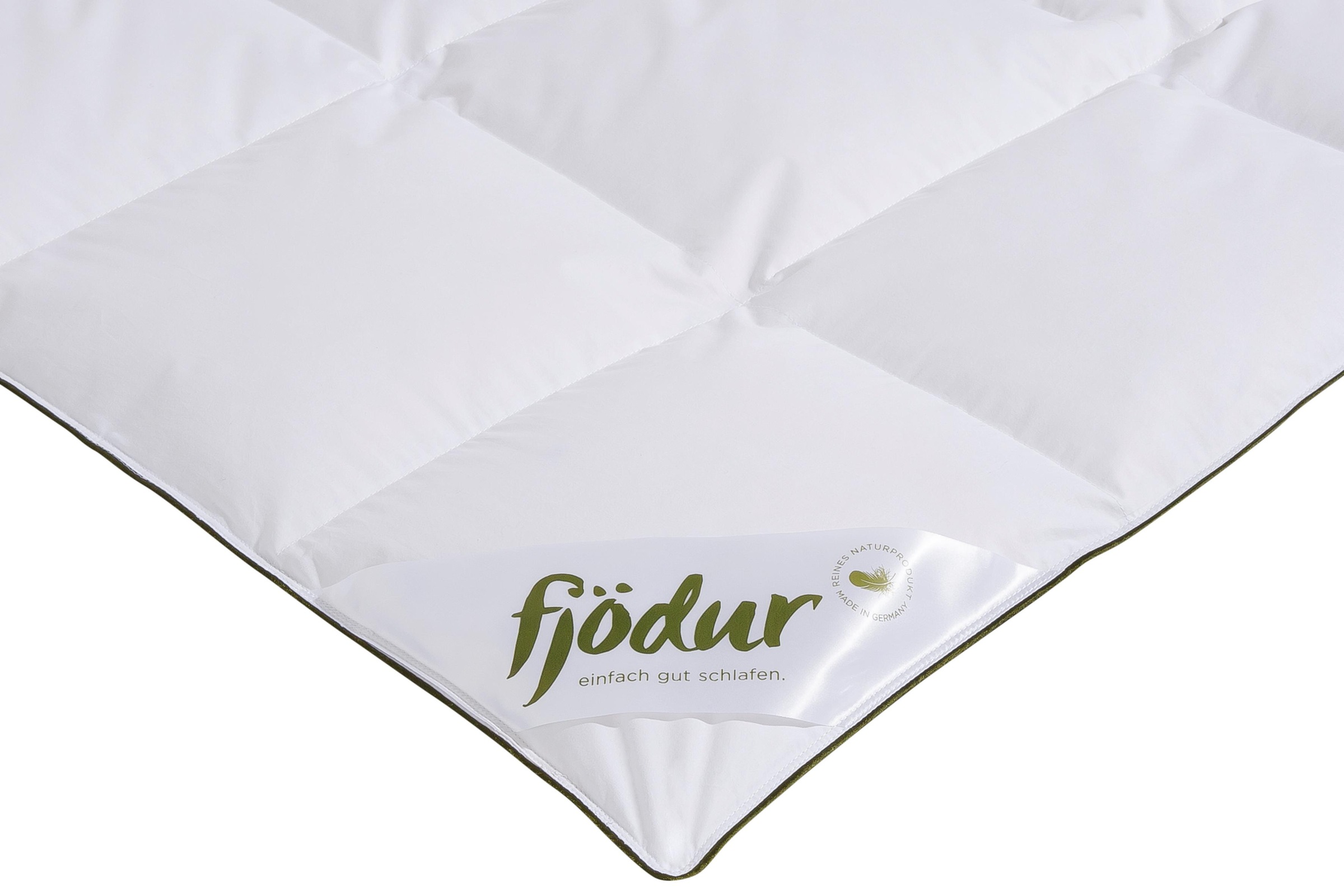 fjödur Daunenbettdecke »Felix«, normal, Füllung 90% Daunen, 10%Federn, Bezug 100% Baumwolle, (1 St.), Bettdecke in 135x200 cm und weiteren Größen, für Sommer oder Winter