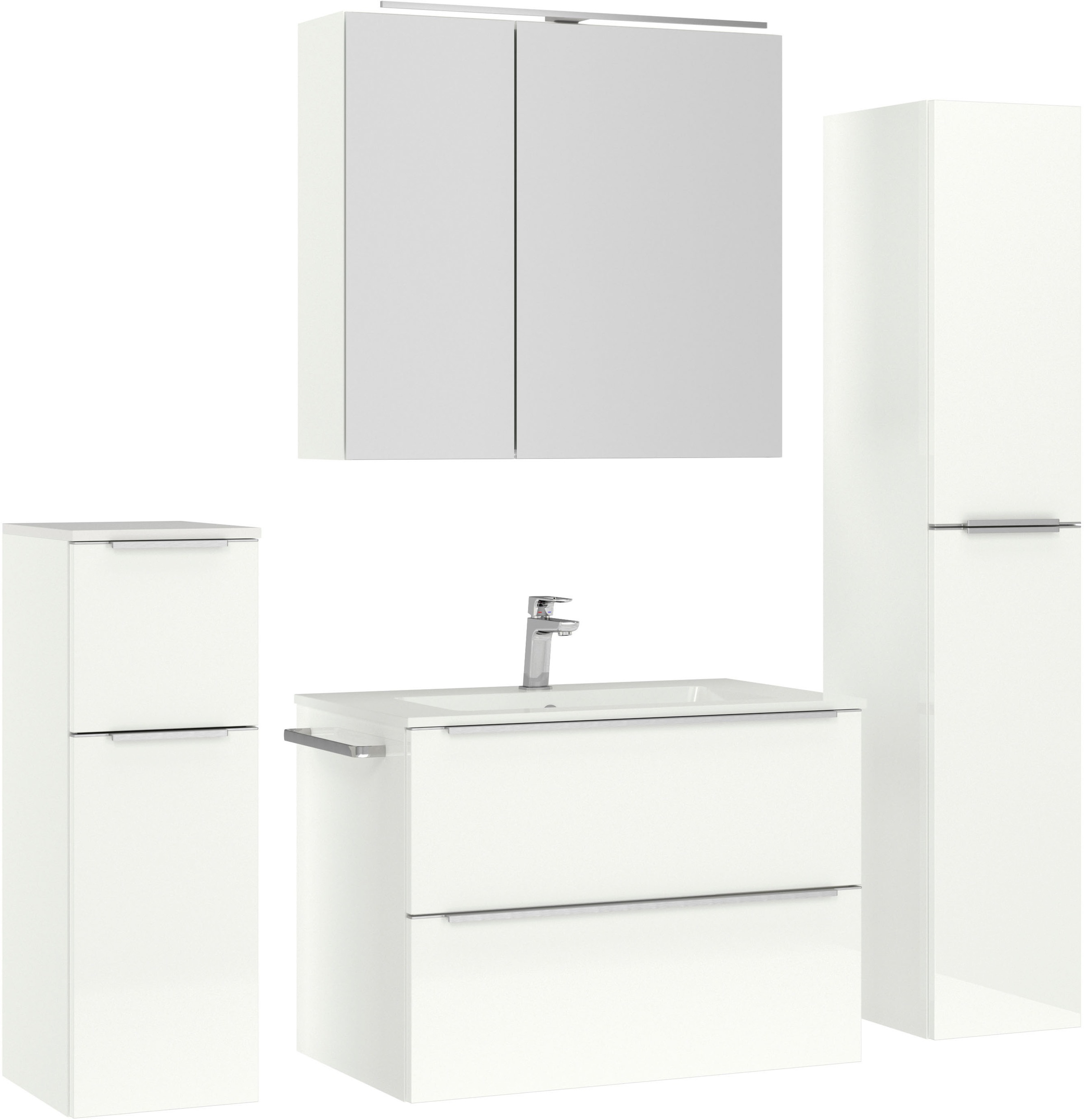 nobilia® Badmöbel-Set »Levere« vormontiert, mit Soft-Close, 4 Stk. tlg. günstig online kaufen