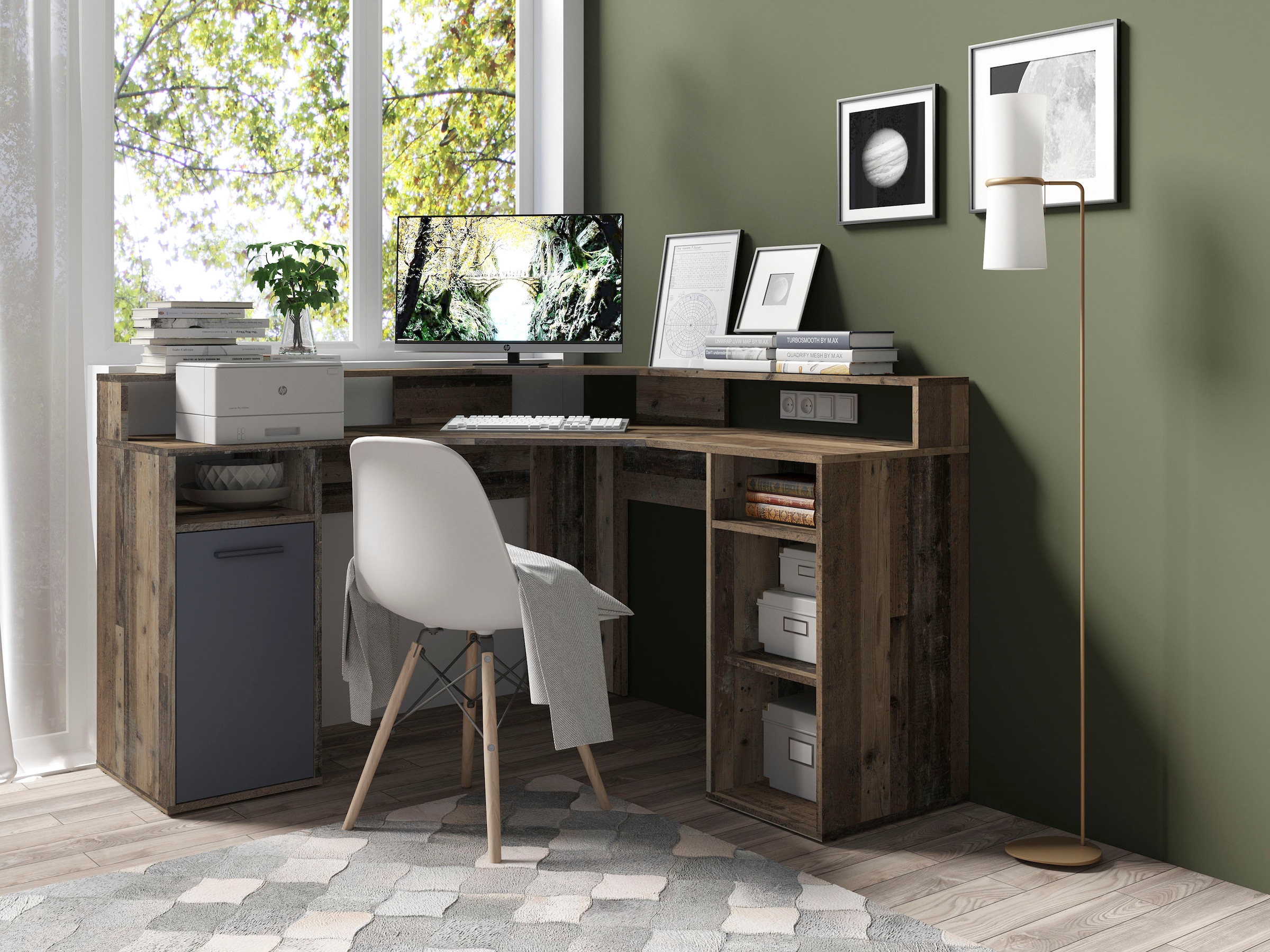byLIVING Gamingtisch »Fox«, Breite 139 cm, moderner Eck-Schreibtisch günstig online kaufen