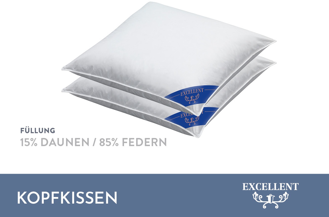 Excellent Kopfkissen »Venedig«, Füllung: weiße neue Federn und Daunen, Klas günstig online kaufen