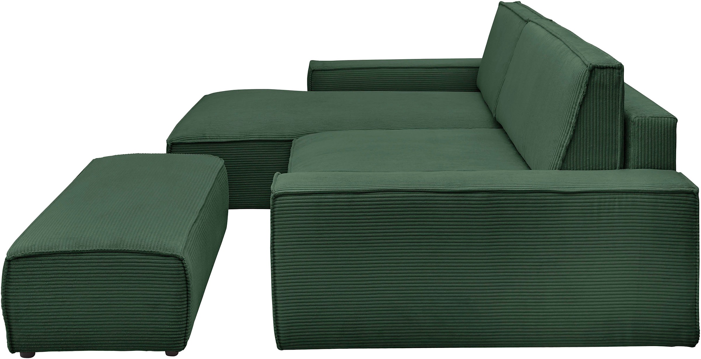 Home affaire Polsterecke »NEU: SHERWOOD XXL tief, L-Form mit Schlaffunktion, Big-Sofa mit Hocker«, (Set, 2 St.), stellbar zum Schlafsofa (Krokodilverbinder), Cord, Leinenoptik