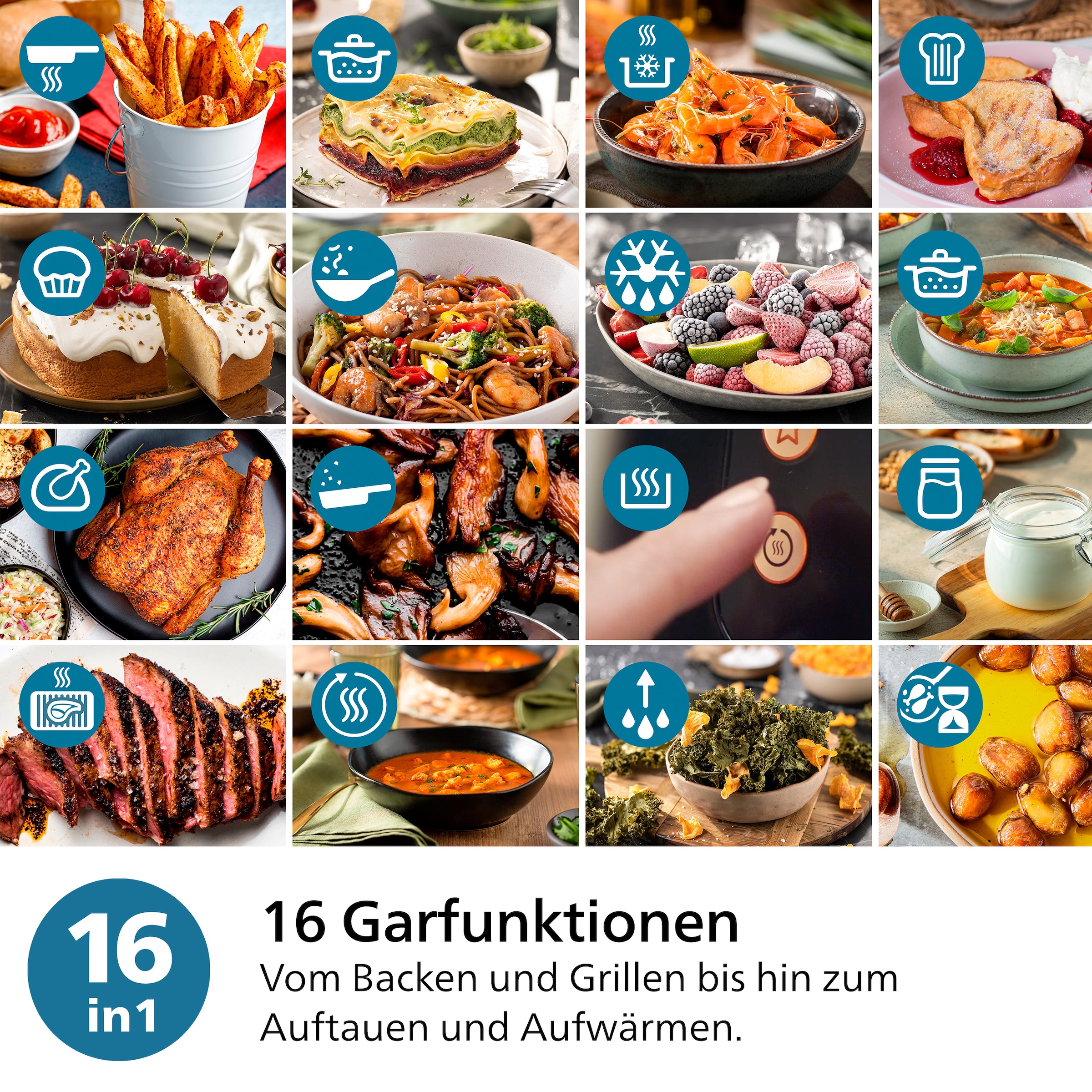 Philips Heißluftfritteuse »Airfryer 3000 NA332/00, mit 6.2L, Sichtfenster«, 1700 W, RapidAir Plus Technologie und 16 Kochfunktionen; Schwarz/Kupfer