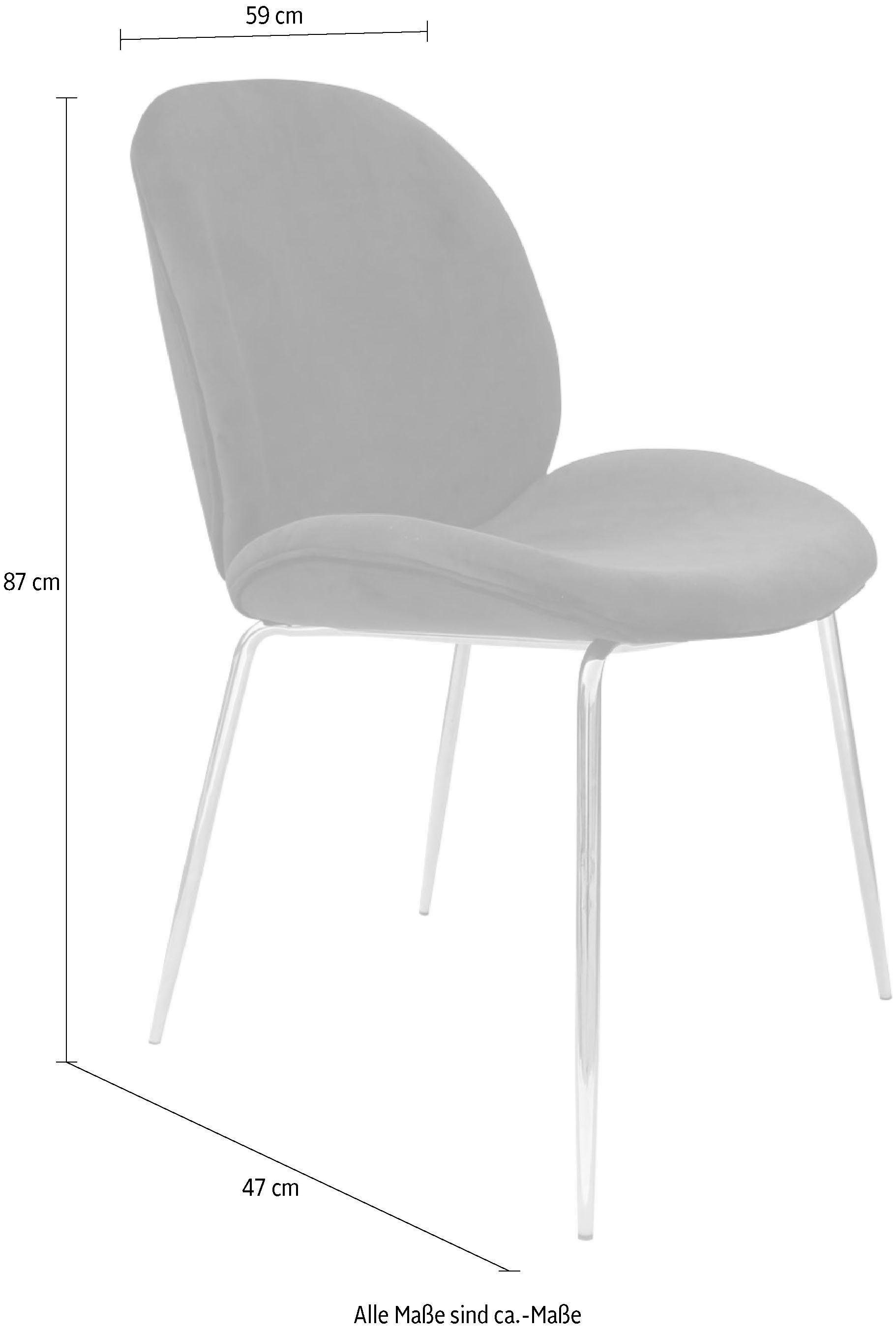 Kayoom Stuhl »Charlize 110 2er-Set, TOPSELLER! Esszimmerstühle,moderne Optik«, (Set), 2 St., Samtstoff, samtweicher Bezug, bequem, zeitlos, moderne Optik