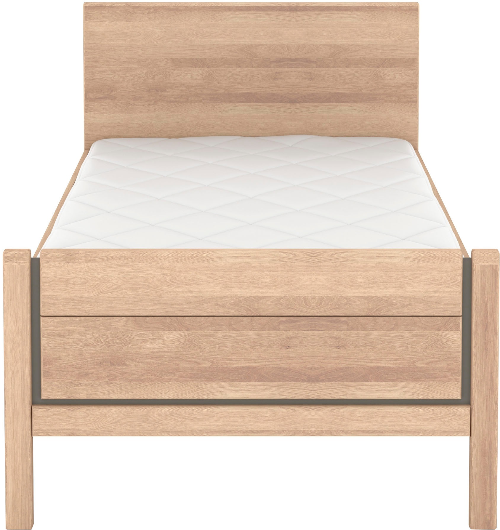 Musterring Holzbett »Sorrent, Bettgestell, Bettrahmen, teilmassiv Eiche«, (MADE IN GERMANY), Eiche teilmassiv, Liegehöhenverstellung, Stollenfußteil