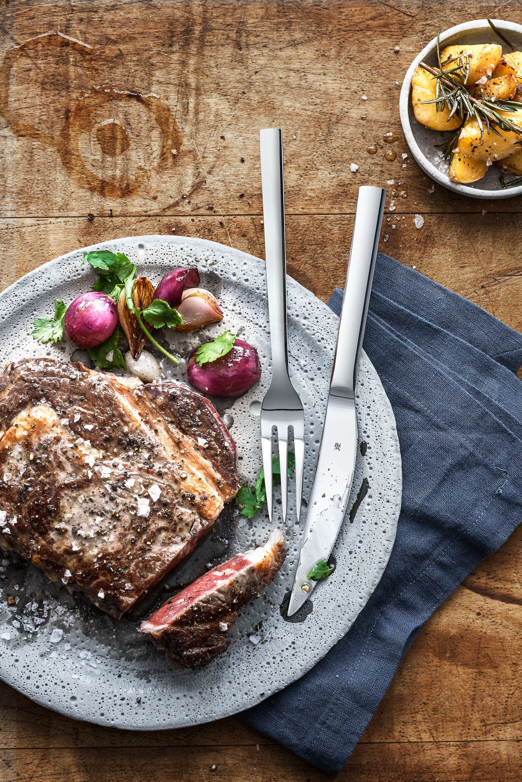 WMF Steakbesteck »Nuova« 2-tlg., Wellenschliff, Cromargan Edelstahl, Gesche günstig online kaufen