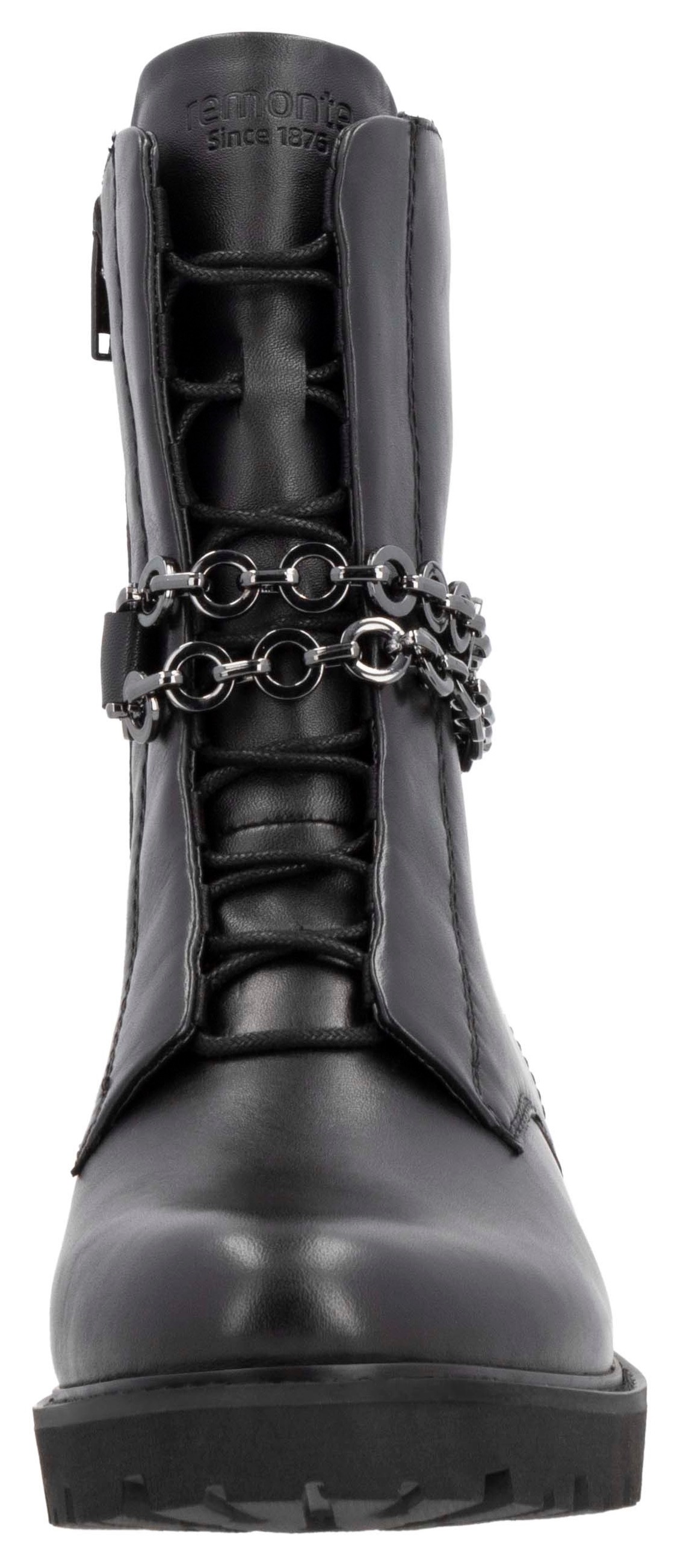 Remonte Stiefelette, Blockabsatz, Boots mit abnehmbarer Zierkette