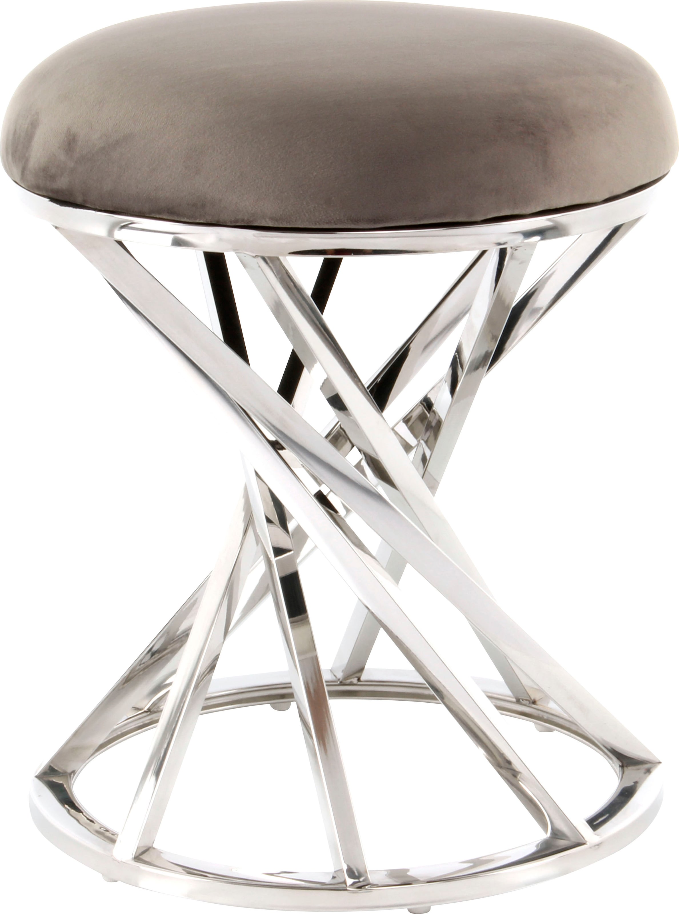 Kayoom Sitzhocker »Hocker Wesley 325,Sitzpouf in elegantem Design, Gestell aus Metall« 1 Stk. tlg. glamourös, hochwertig, mit weichem Sitzkissen und Stoffbezug