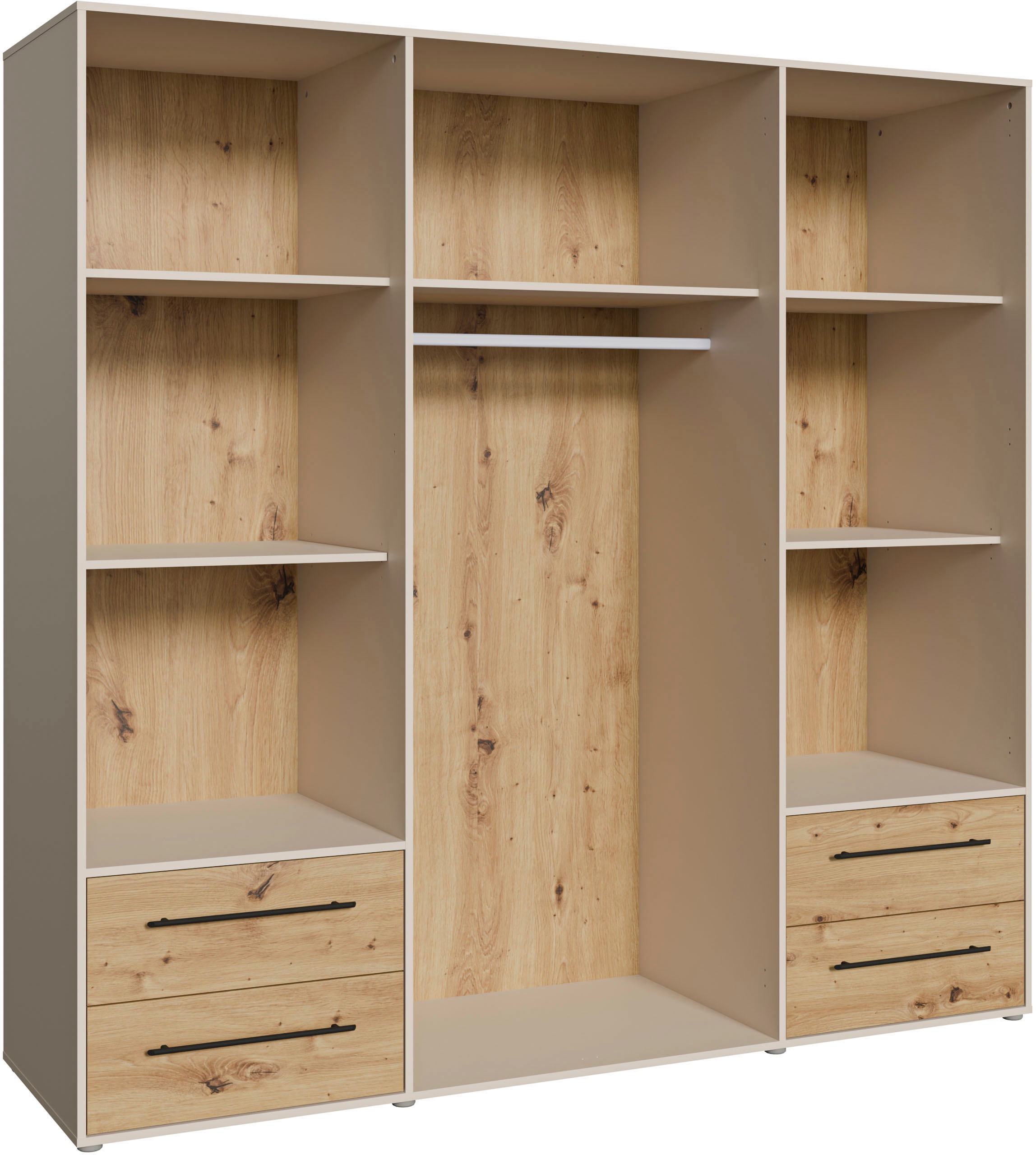 FORTE Kleiderschrank »Mokkaris ,Topseller, zeitloses Design, 3–4 Türen, Made in Europe« B/H/T ca. 145x200x59cm oder 206x200x59cm, 