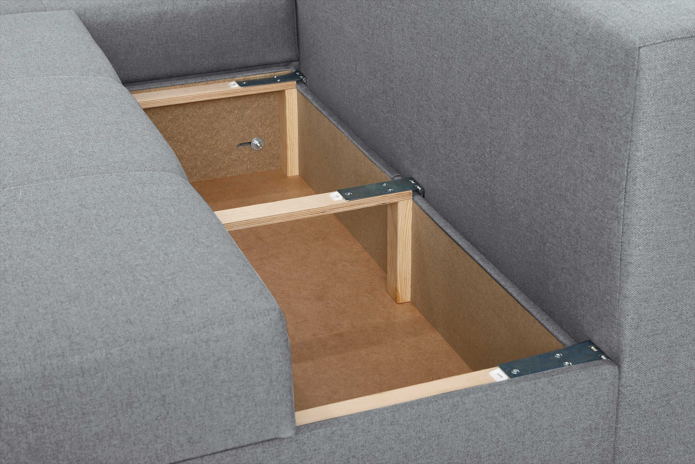 Home affaire Ecksofa »Italia L-Form«, mit Bettfunktion und Bettkasten, Federkern-Polsterung