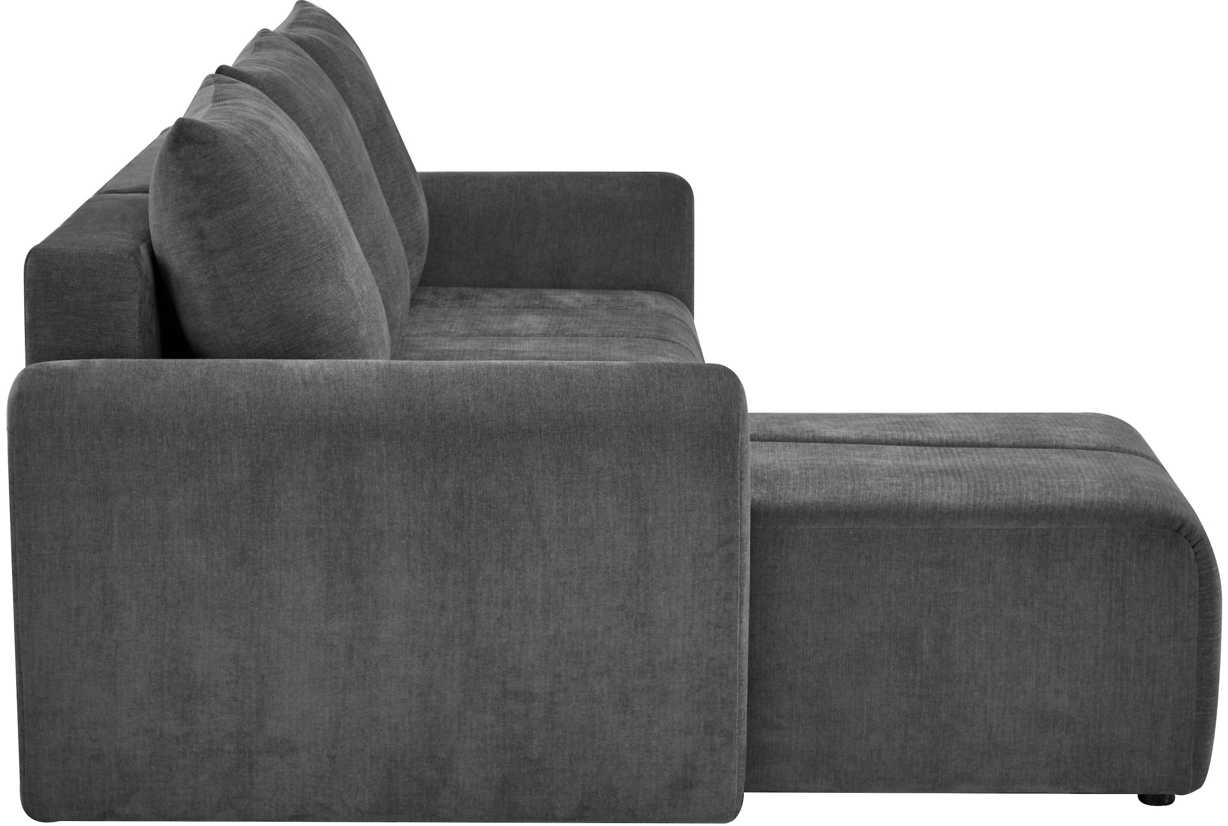 Home affaire Ecksofa »Nortrud, 241 cm, L-Form, mit Schlaffunktion u. Bettkasten« Recamiere rechts / links montierbar, in Cord und Webstoff