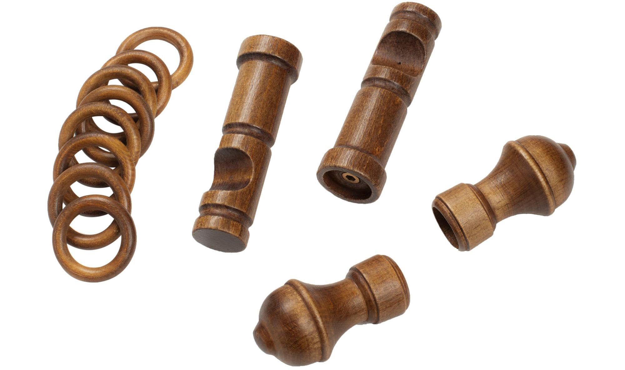 SN DECO GROUP Gardinenstange »Ares«, 1 läufig-läufig, Fixmaß, 28 mm, Holz, verschiedene Längen und Farben, Komplettset