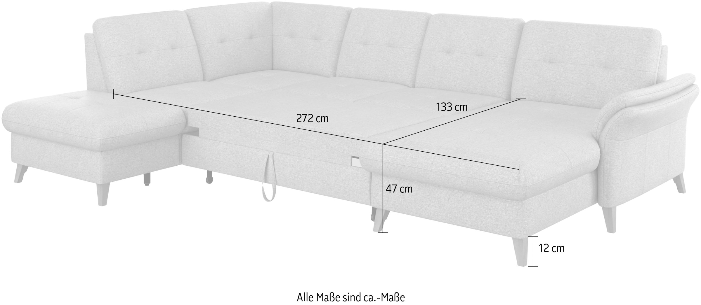 sit&more Wohnlandschaft »Göteborg«, inkl. Sitztiefenverstellung, wahlweise mit Bettfunktion & Bettkasten