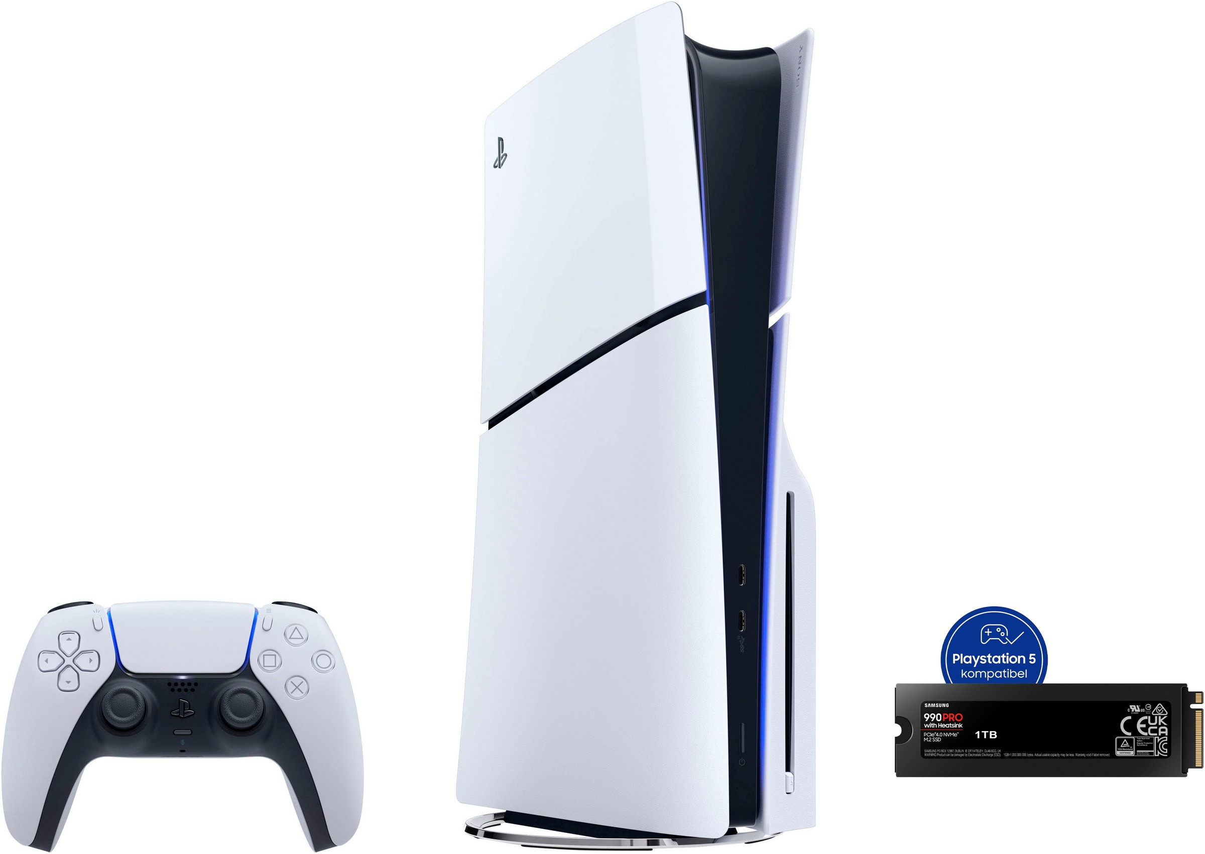 PLAYSTATION 5 Konsolen-Set »+ Samsung 990 PRO 1TB« 1.000 GB weiß/schwarz Die PS5-Konsole ist über HDMI 2.1 mit 8K-Displays kompatibel.