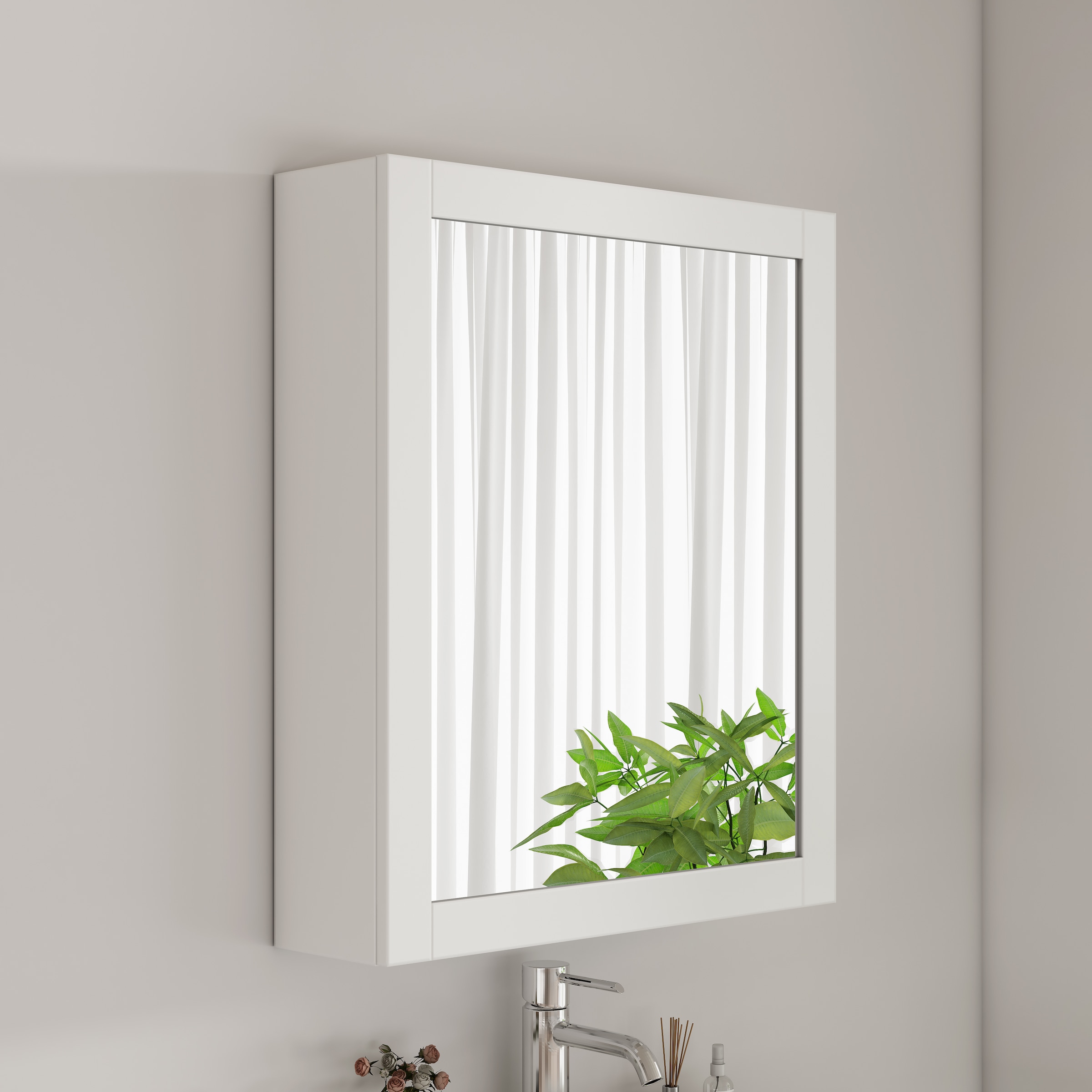 welltime Spiegelschrank »AMSTERDAM« platzsparender Spiegelschrank mit individuell verstellbarem Regalboden