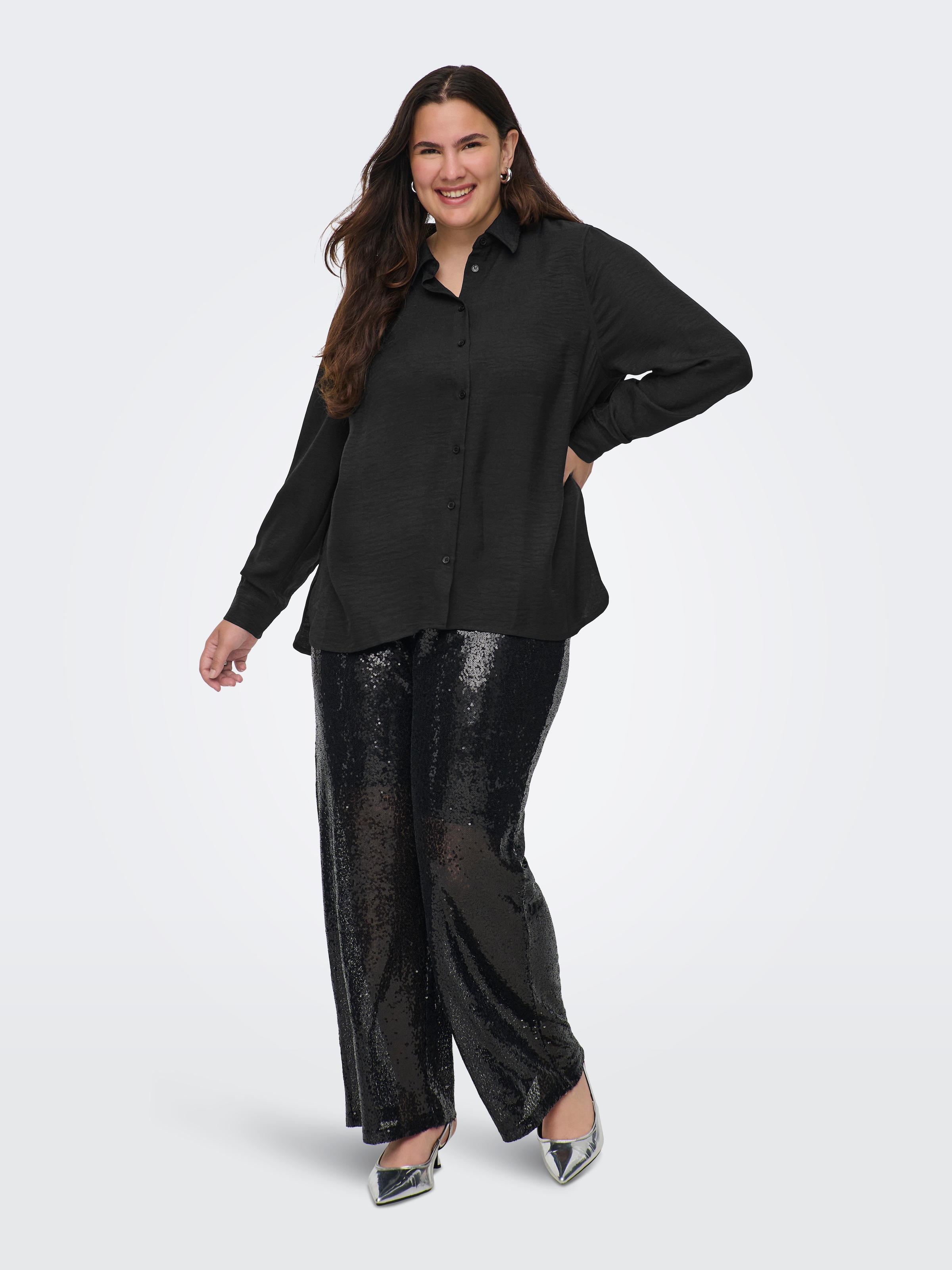 ONLY CARMAKOMA Hemdbluse »CARBAY LS SHIRT WVN BF«