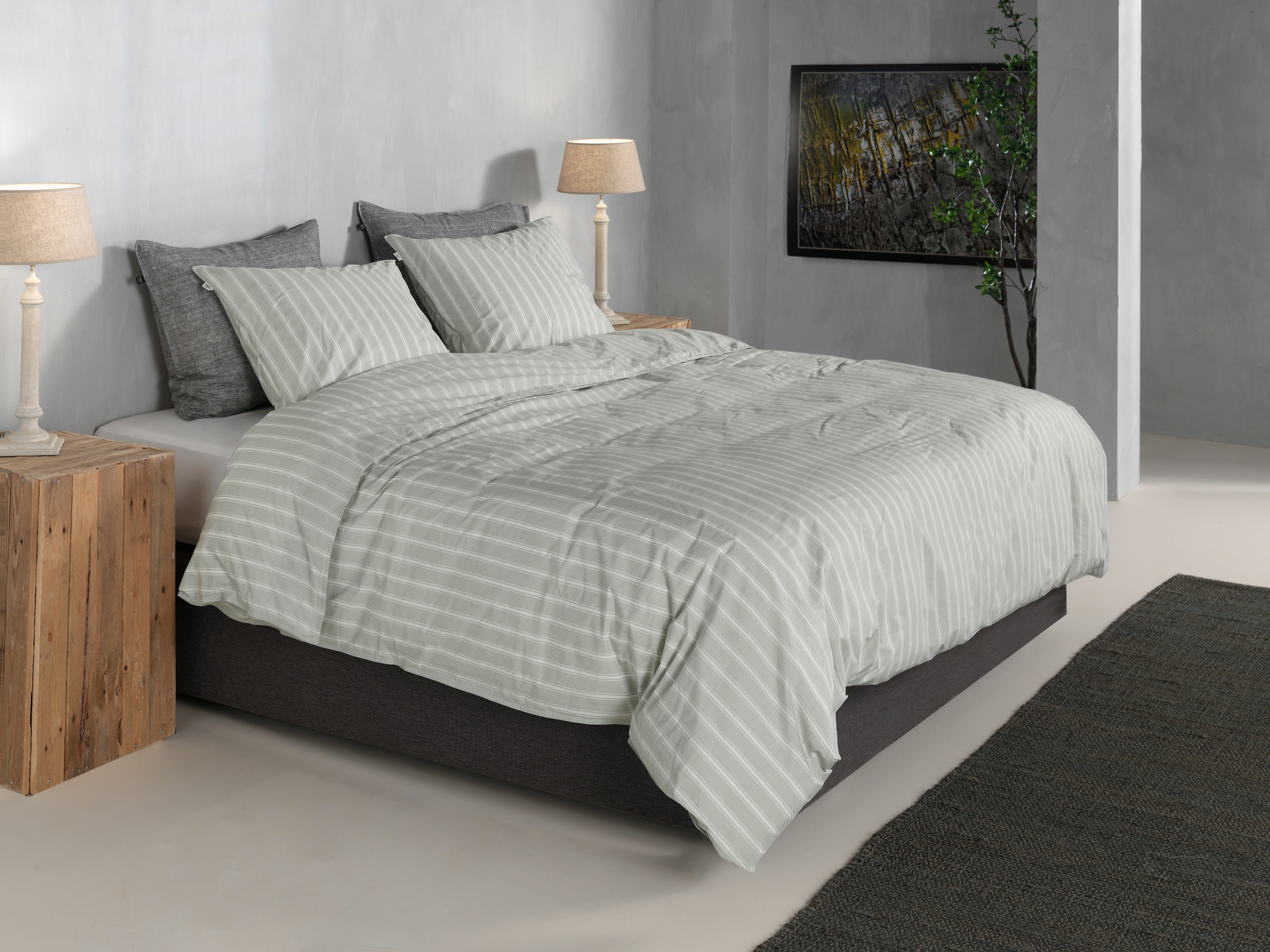 ZO HOME Bettwäsche »Zohome Bettwäsche Righe-di-Percalle« 2 Bettwäsche aus 100% Baumwolle, hochwertige Perkal, ab 135x200 cm.