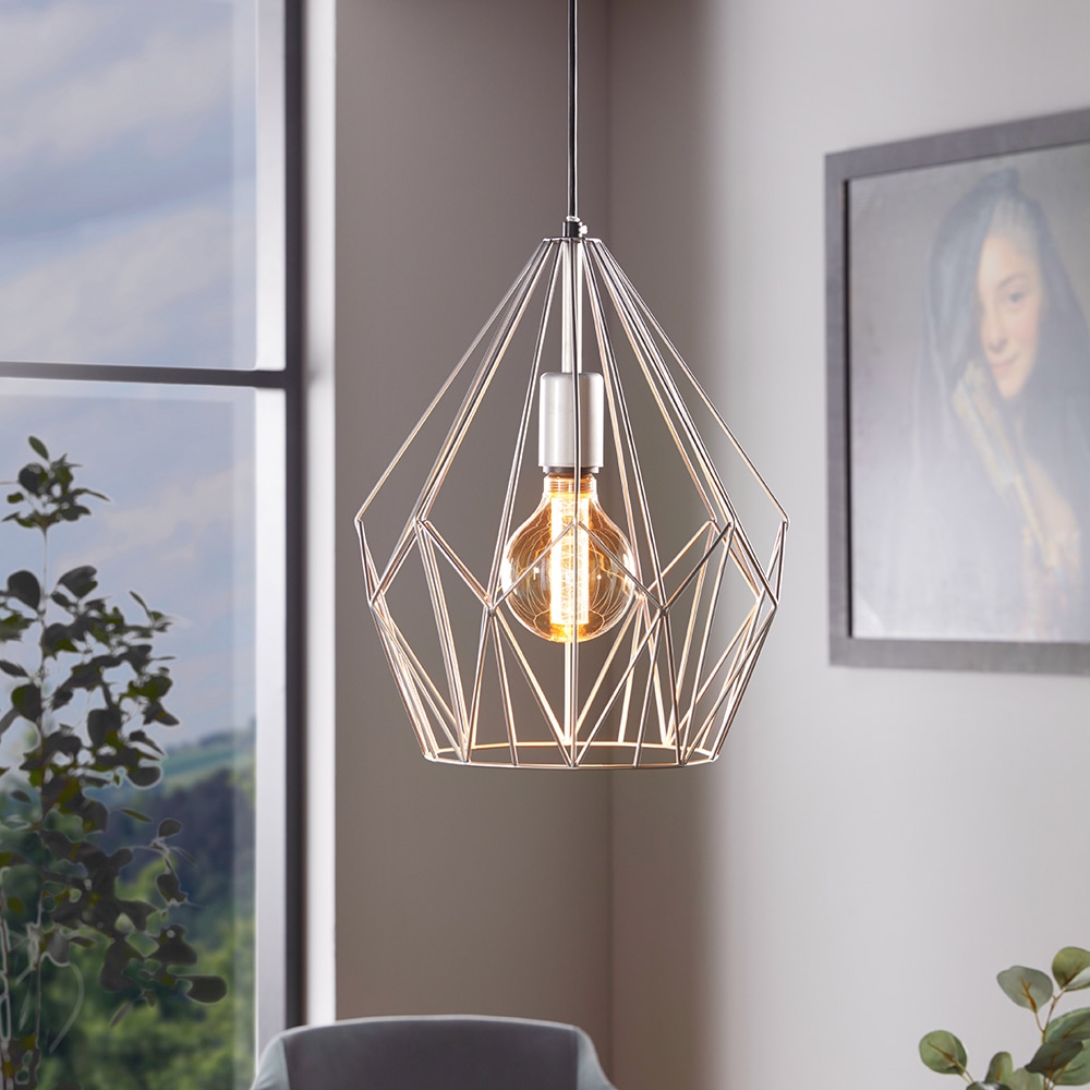EGLO Pendelleuchte »CARLTON«, 1 flammig, Leuchtmittel E27 | ohne Leuchtmittel, Vintage Pendellampe, 1 flammig, Drahtgeflecht, Industrial, 110x31cm