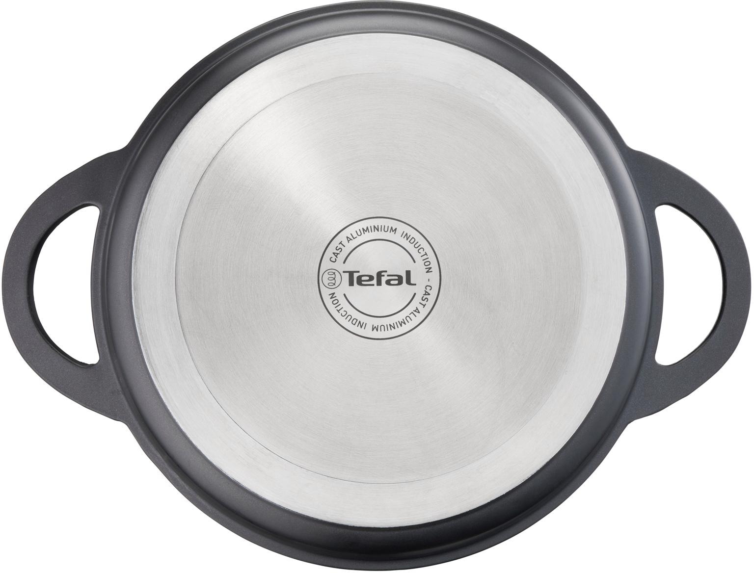 Tefal Servierpfanne »Trattoria Schmorpfanne 28 cm hoher Rand, Pfanne Induktion«, Aluminiumguss, (1 tlg.), Antihaftversiegelung, mit Deckel, für alle Herdarten geeignet