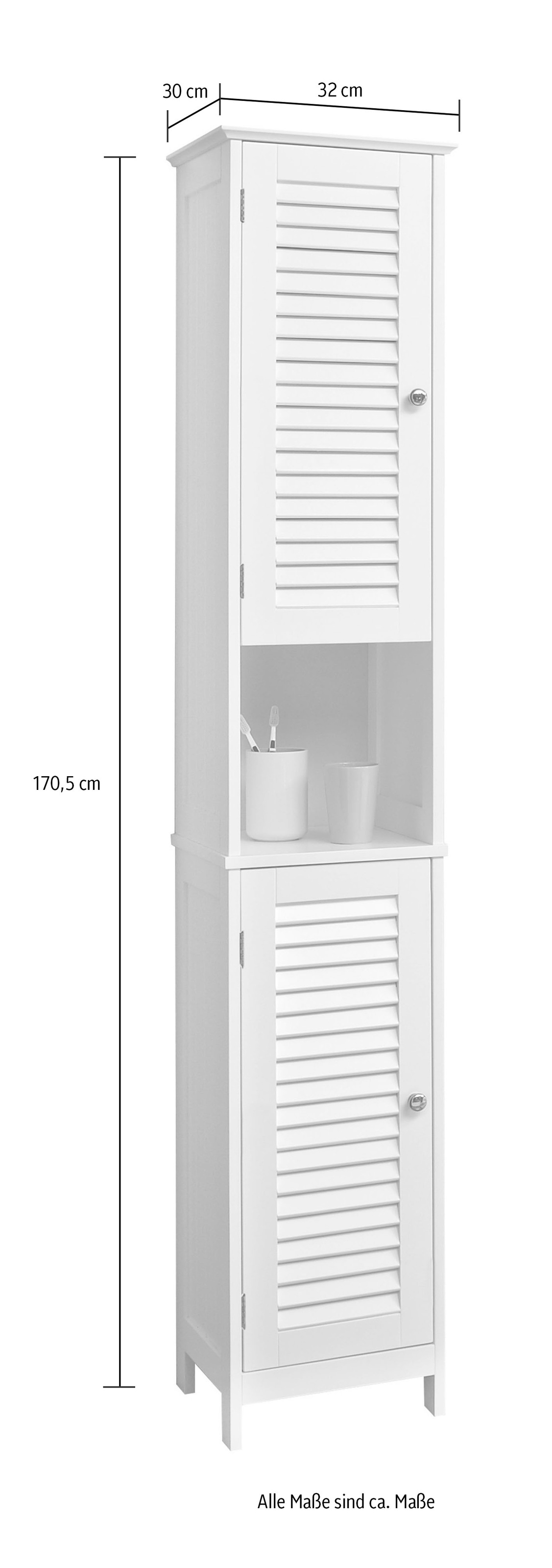 Saphir Badmöbel-Set »Quickset 928 5-teilig, Waschbeckenunterschrank mit LED-Spiegel«, (6 St.), Hochschrank, Unterschrank, Hängeschrank, 6 Türen, Weiß Glanz
