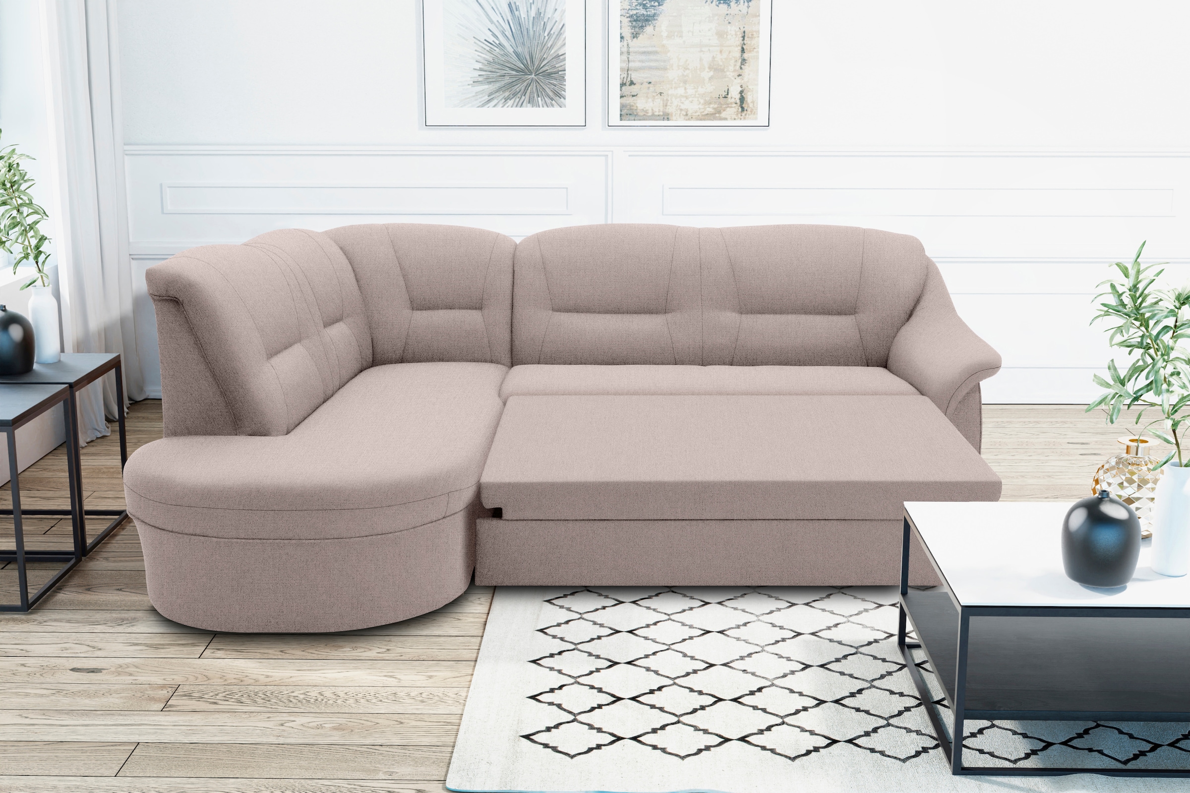 DOMO collection Ecksofa »Faenza für kleine Räume, Stellmaße 232x176cm, komf günstig online kaufen