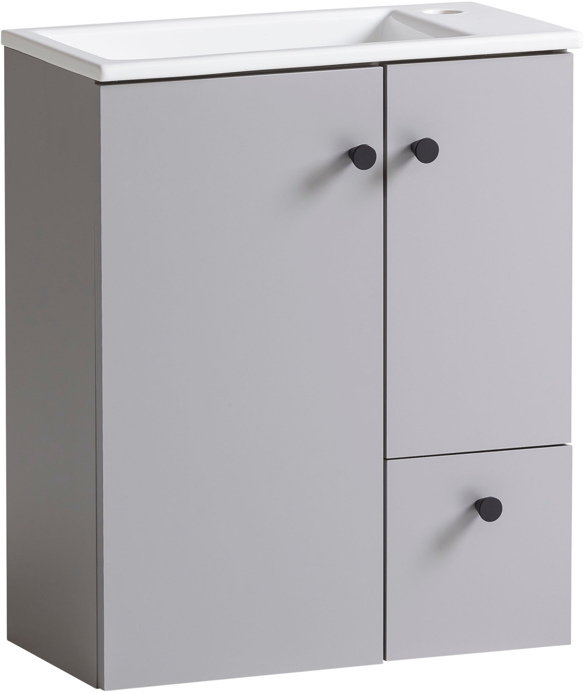 Schildmeyer Waschtisch »Balto, Breite 50 cm«, Keramikbecken, Griffe aus Metall