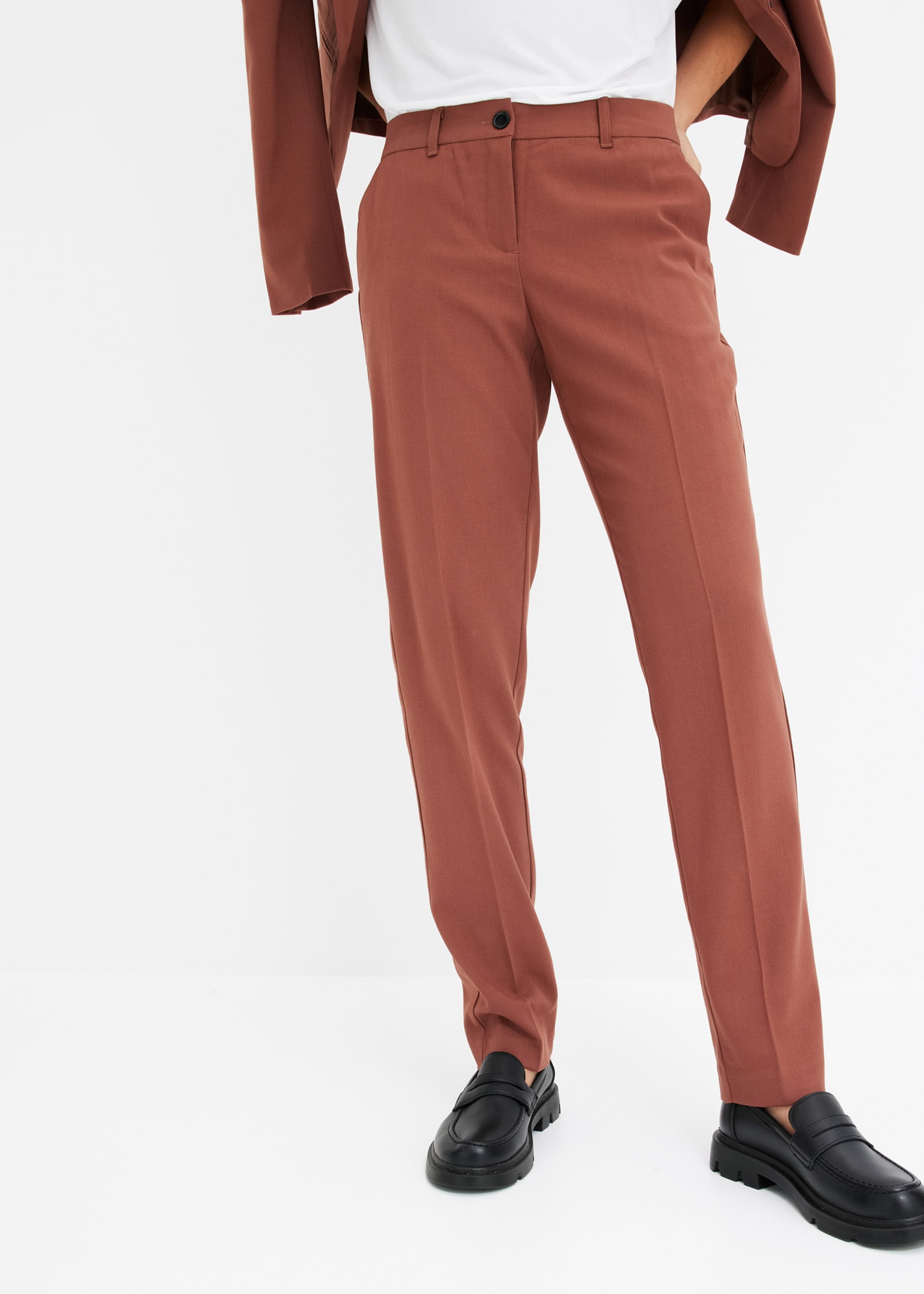 bonprix Anzughose  Slim fit Passform, mit Stretchanteil, mit Bügelfalte