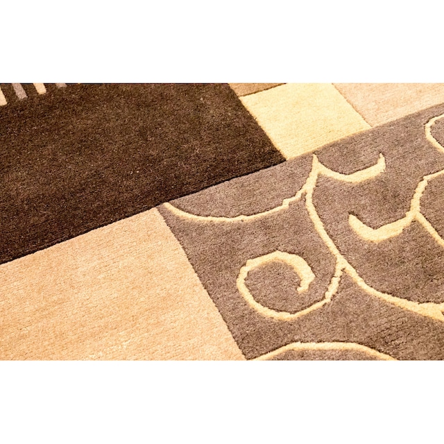 morgenland Wollteppich »Nepal Teppich handgeknüpft mehrfarbig«, rechteckig,  handgeknüpft bequem und schnell bestellen