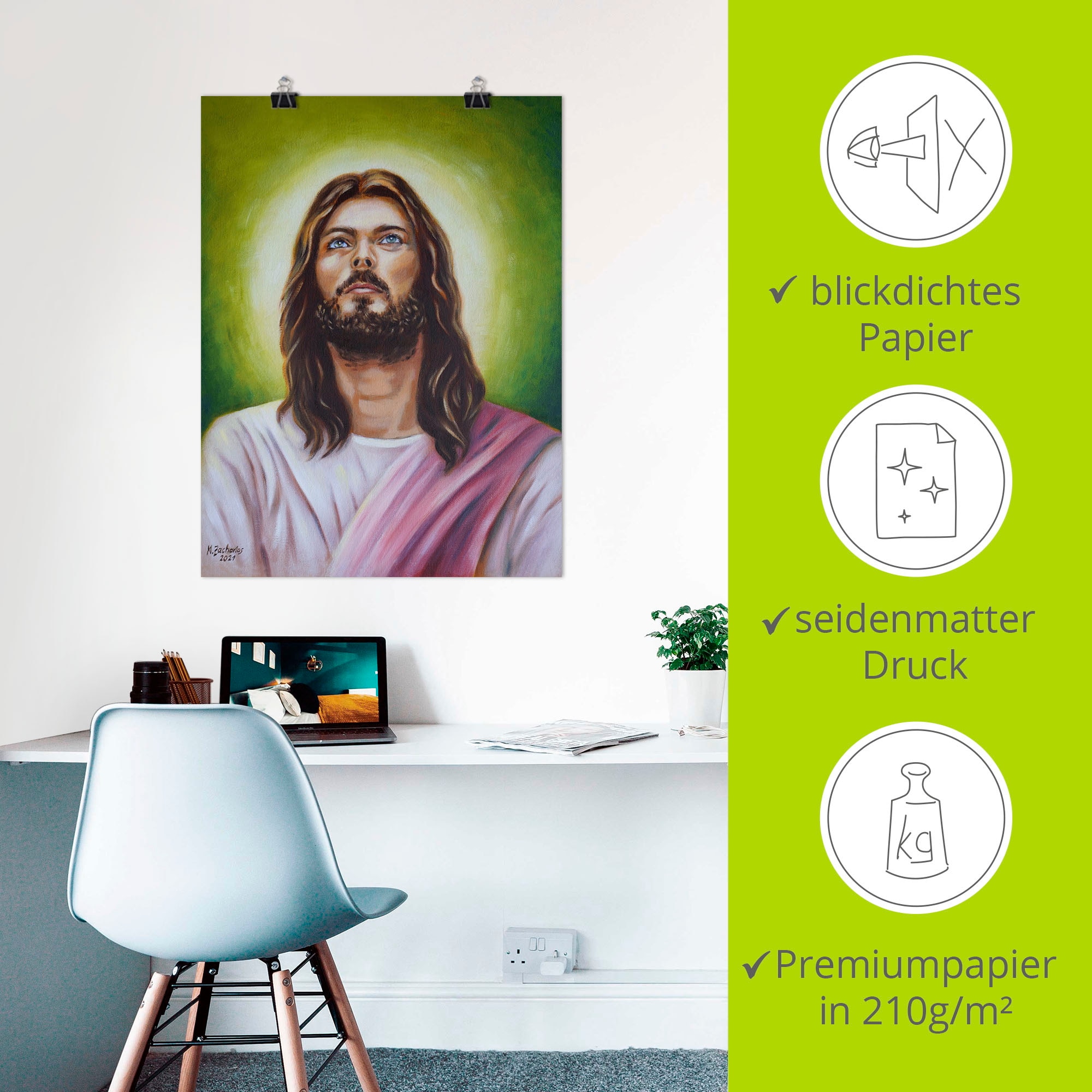 Artland Wandbild »Jesus Christus Porträt«, Christliche Bilder, (1 St.), als Leinwandbild, Poster in verschied. Größen