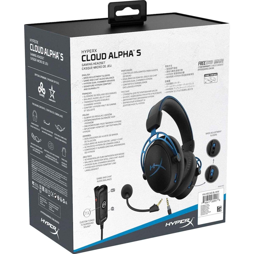 HyperX Gaming-Headset »Cloud Alpha S«, Mikrofon abnehmbar-Noise-Cancelling