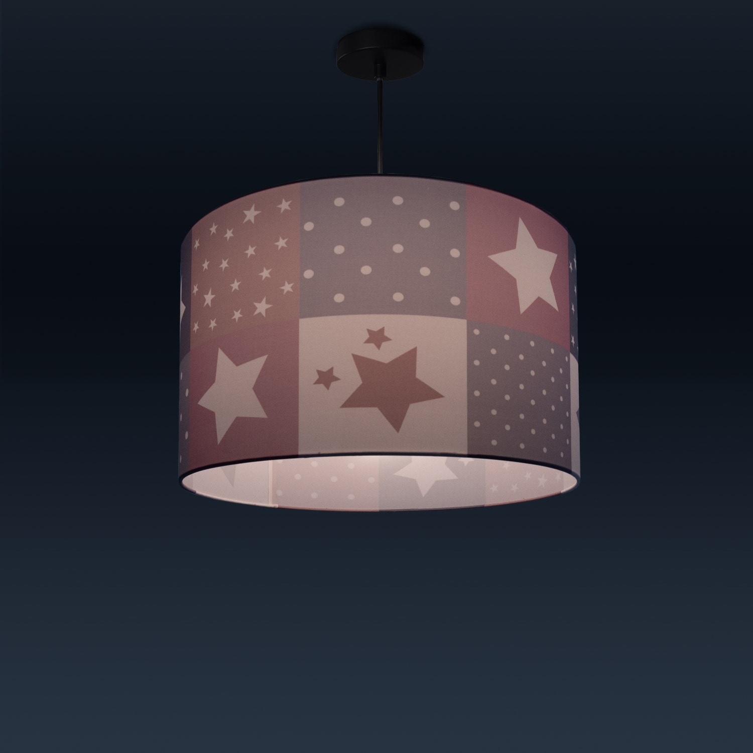 Paco Home Pendelleuchte »Cosmo 345«, 1 flammig, Leuchtmittel E27 | ohne Leuchtmittel, Kinderlampe Deckenlampe LED Kinderzimmer Lampe Sternen Motiv E27