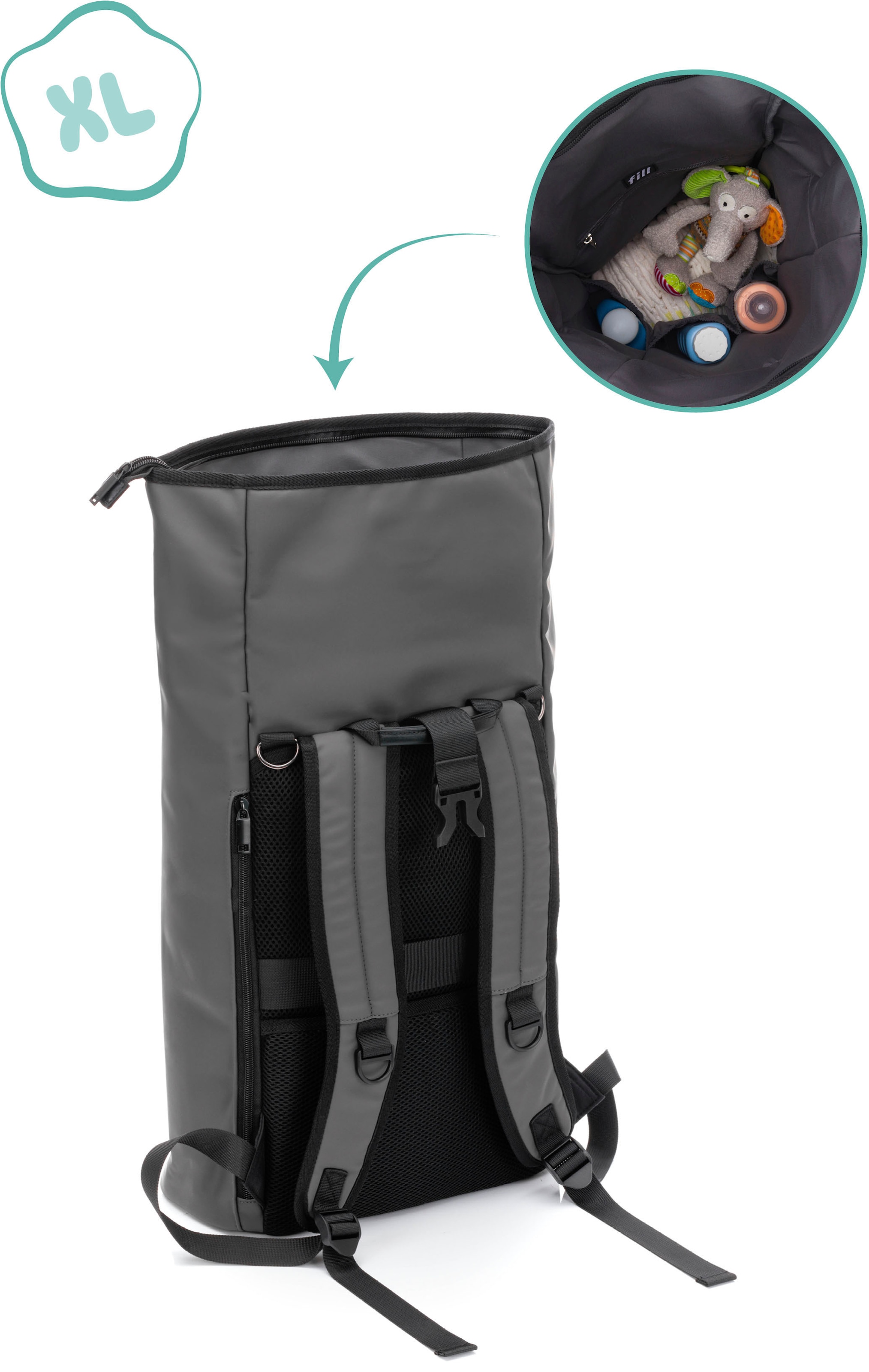 Fillikid Wickelrucksack »Oslo, grau«