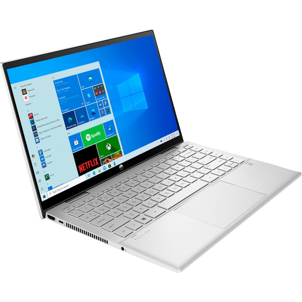HP Convertible Notebook »Pavilion x360 14-dy0057ng«, (35,6 cm/14 Zoll), Intel, Core i5, Iris Xe Graphics, 512 GB SSDKostenloses Upgrade auf Windows 11, sobald verfügbar