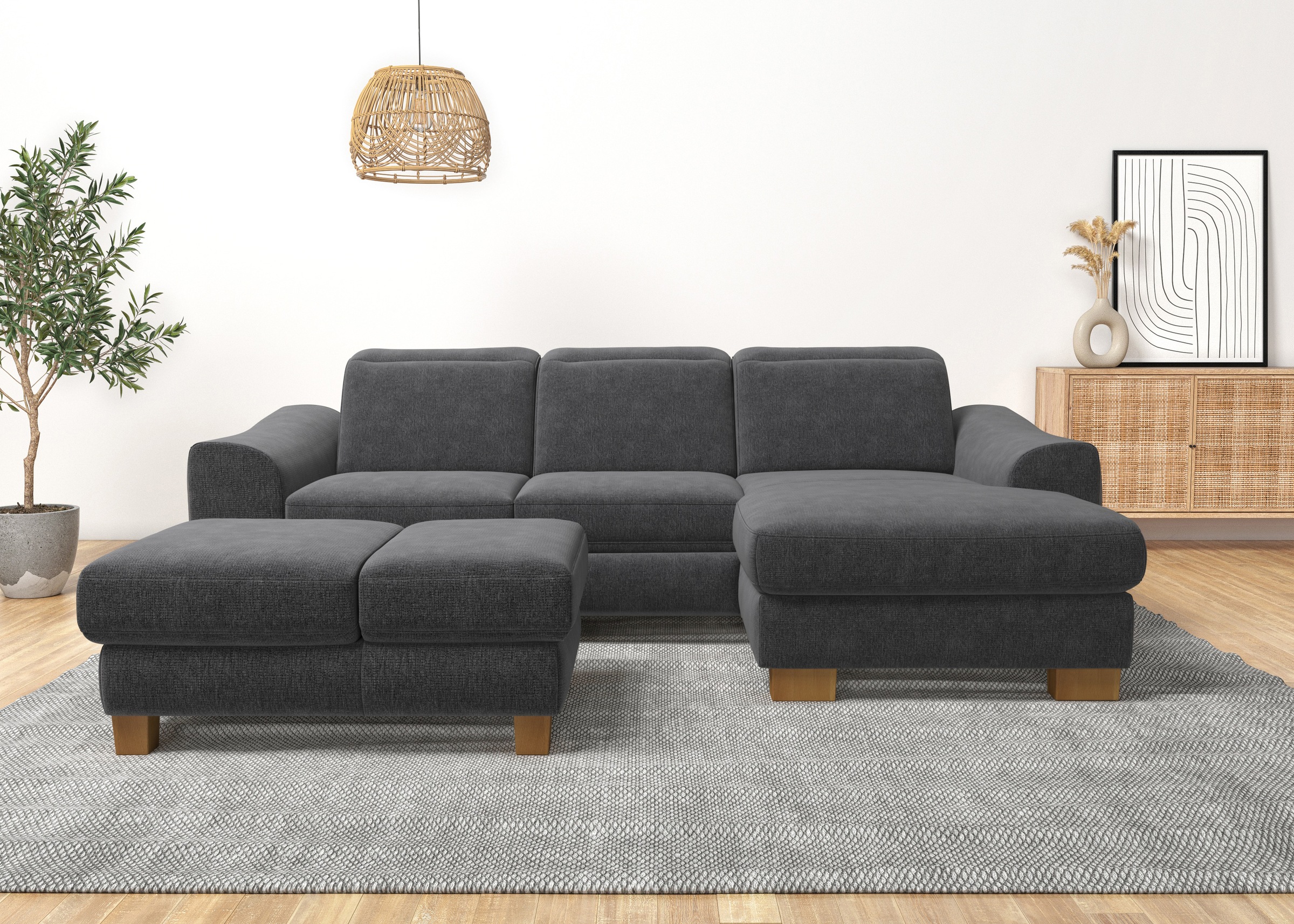 Home affaire Ecksofa »Dundee L-Form«, wahlweise mit Kopfteilverstellung und günstig online kaufen