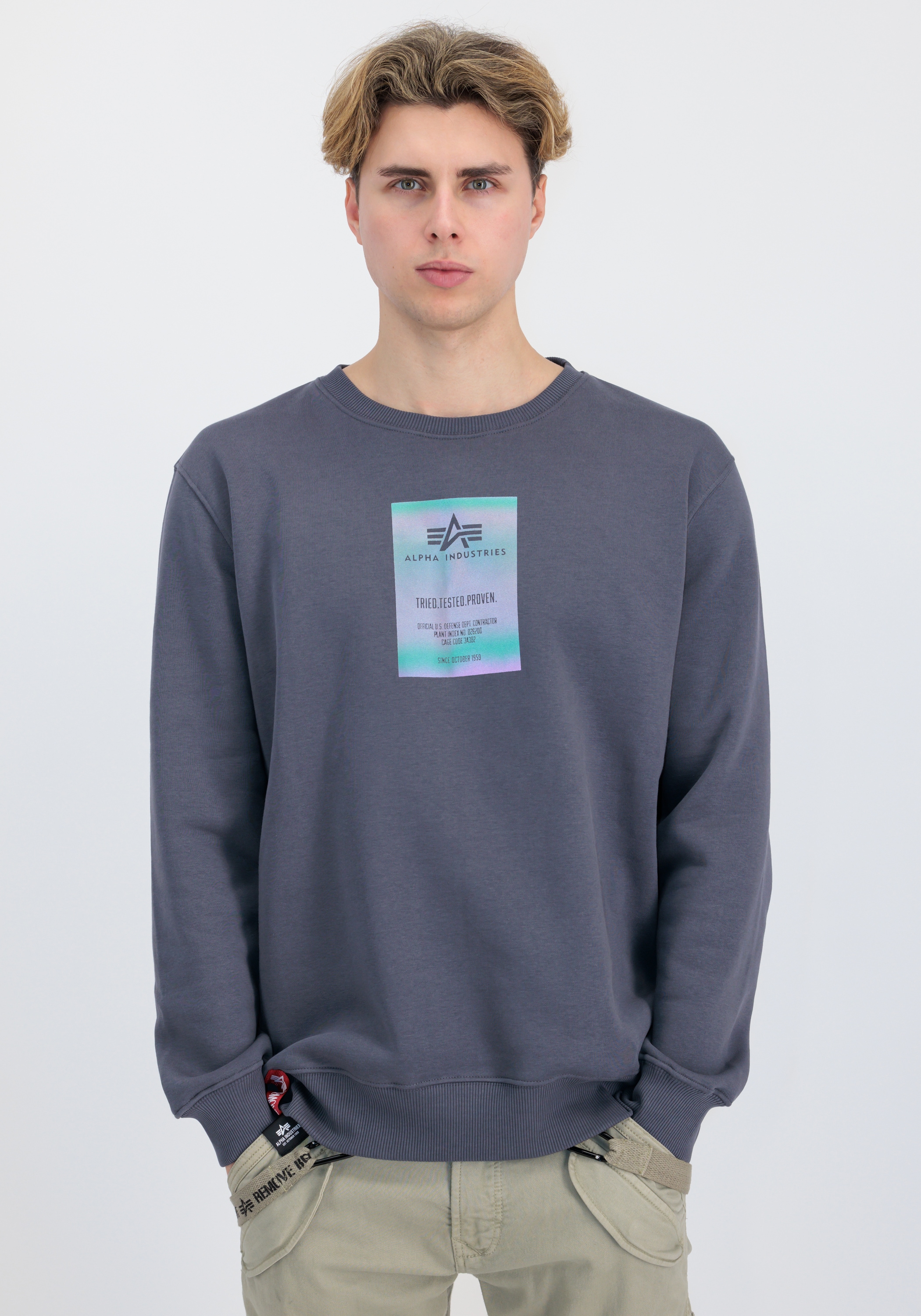 Alpha Industries Sweater »Alpha Industries Men - Sweatshirts Rainbow Refl. Label Sweater«