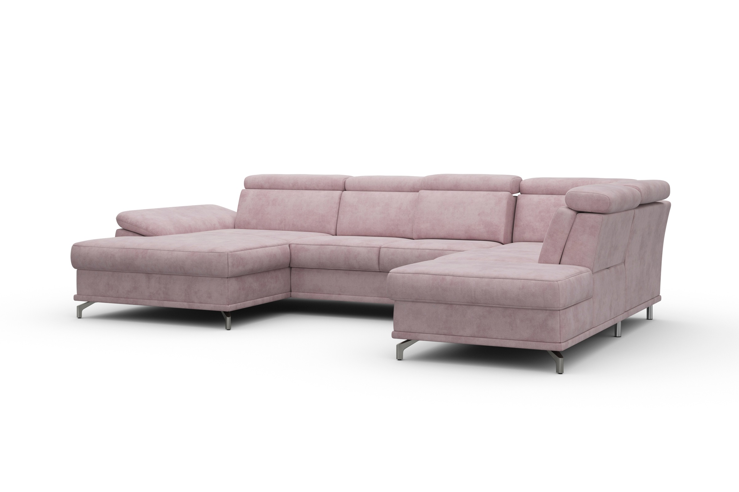 sit&more Wohnlandschaft »Cabrio U-Form, mit Sitztiefenverstellung, Arm- und Kopfteilverstellung«, 3 Nierenkissen, Federkern, optional Bettfunktion und Stauraum