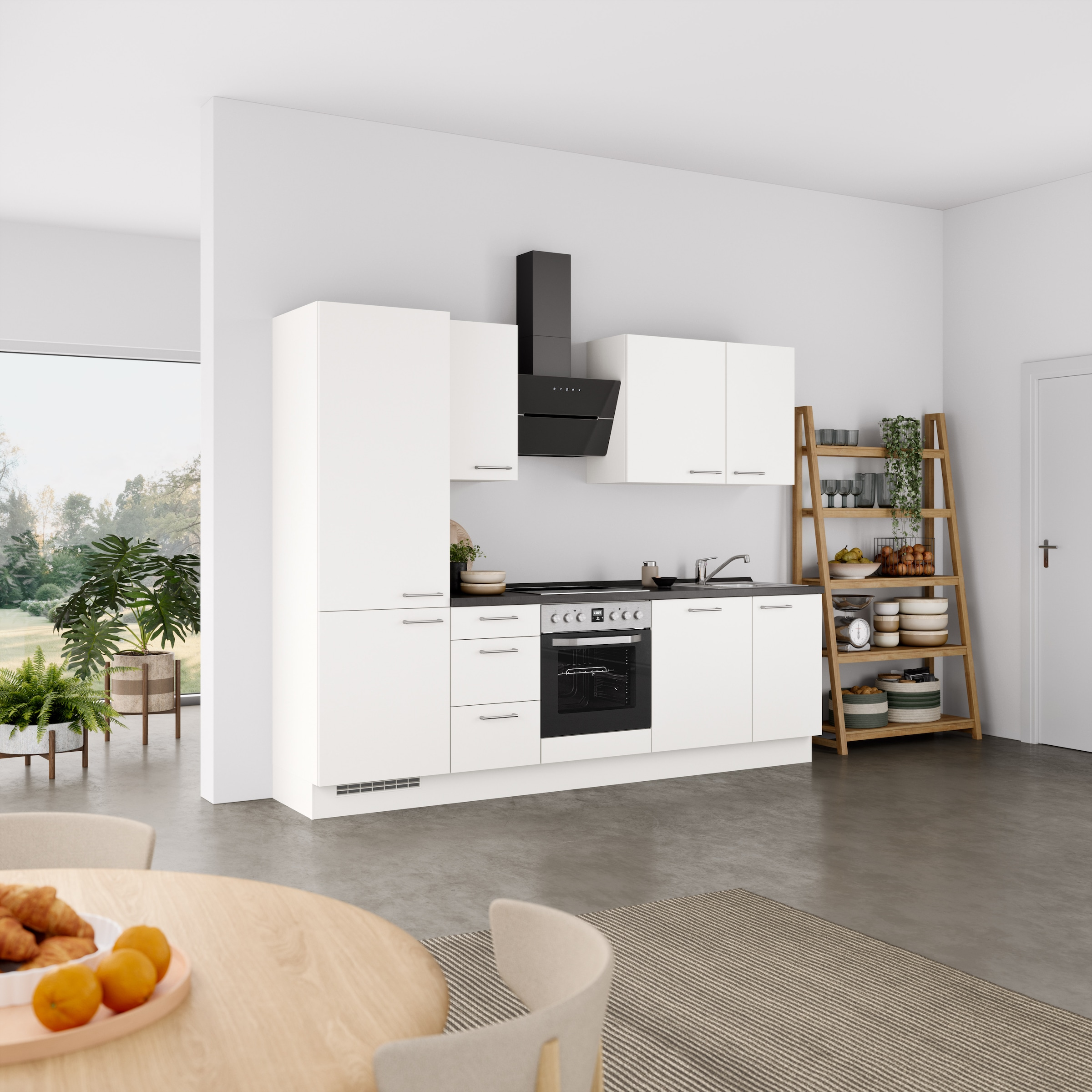 nobilia® Küchenzeile »"Laser II"«, vormontiert, Ausrichtung wählbar, Breite 270 cm, wahlw. mit E-Geräten