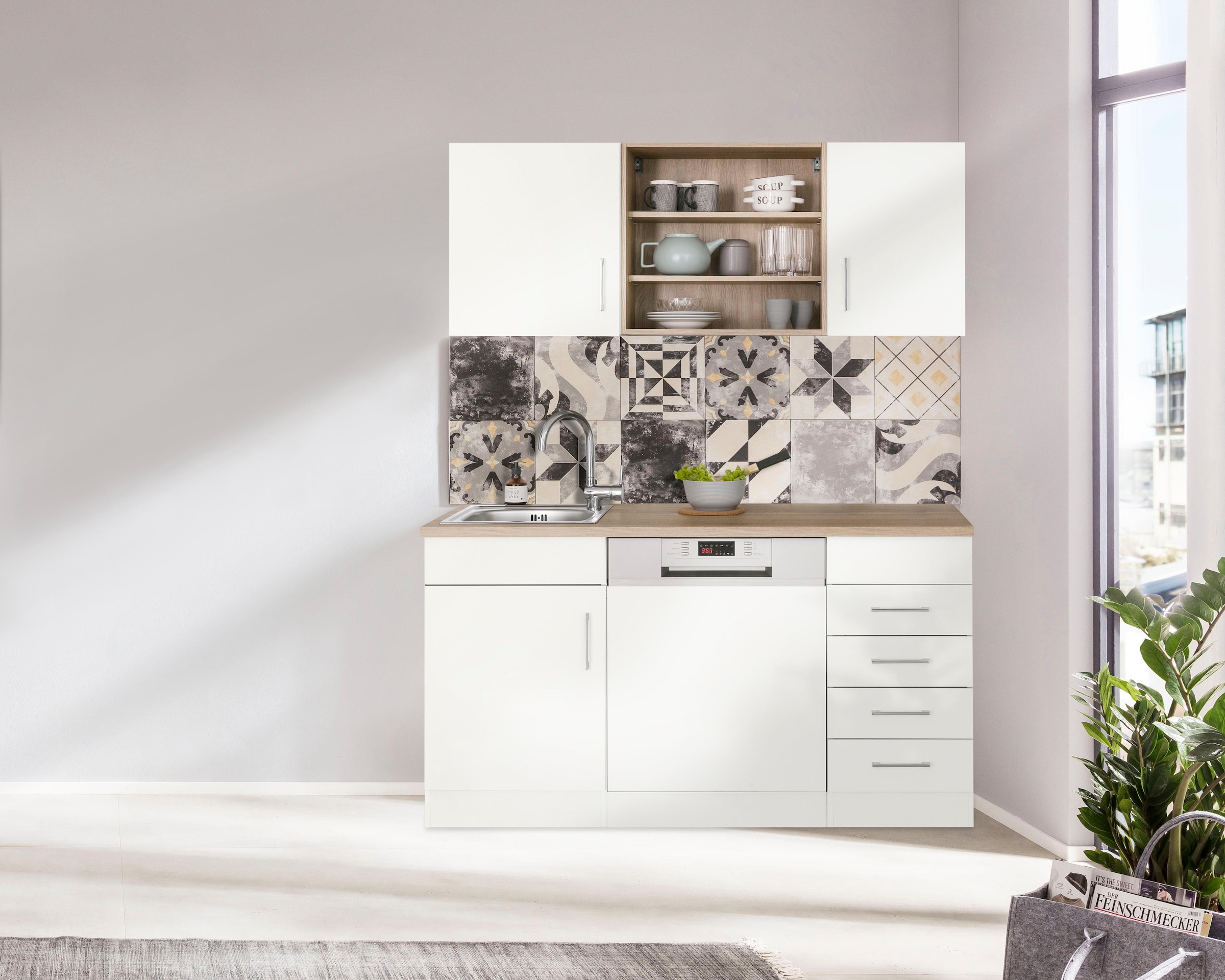 HELD MÖBEL Pantryküche »Mali«, Breite 150 cm, mit E-Geräten günstig online kaufen