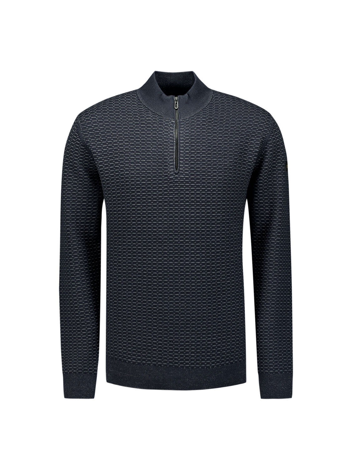 NO EXCESS Stehkragenpullover »No Excess Waffelstrickpullover mit Half-Zip«