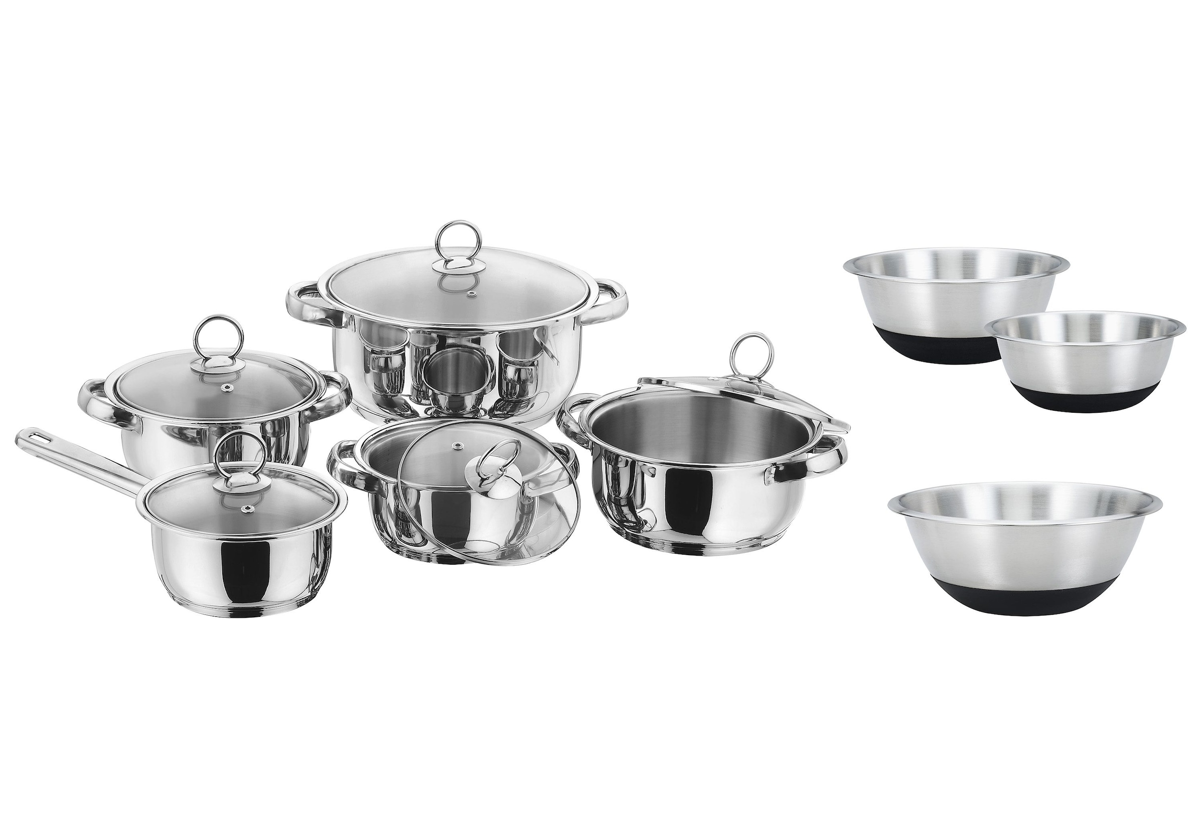 Topf-Set (Set, bestellen tlg.), Edelstahl, Line«, auf Rechnung Induktion KING 13 Silver »New