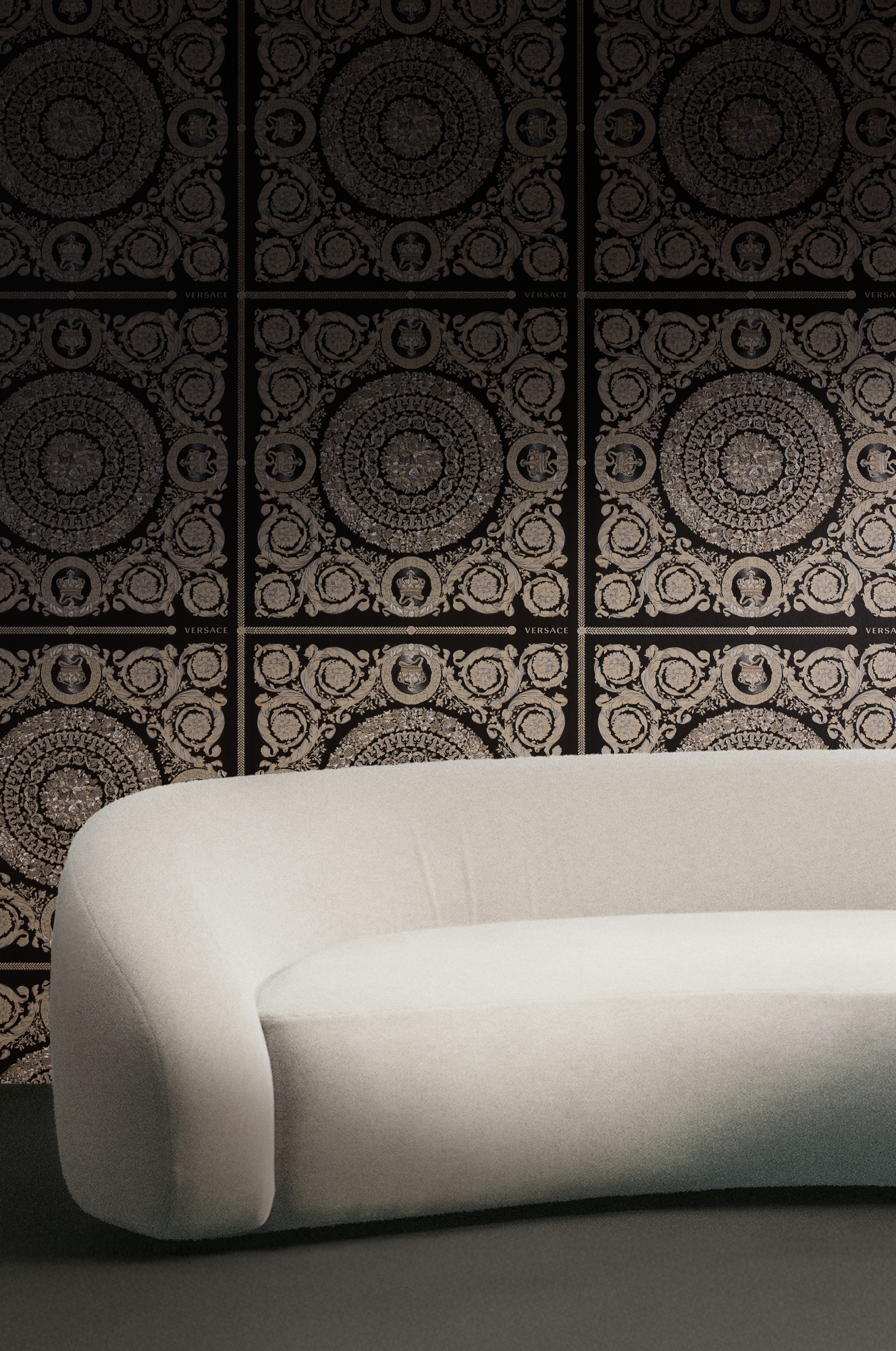 Versace Vliestapete »Versace 6 Heritage –« 3D-Optik | Barock | Motiv geprägt Opulentes Medaillon-Design mit Glanz & fein strukturierter Oberfläche
