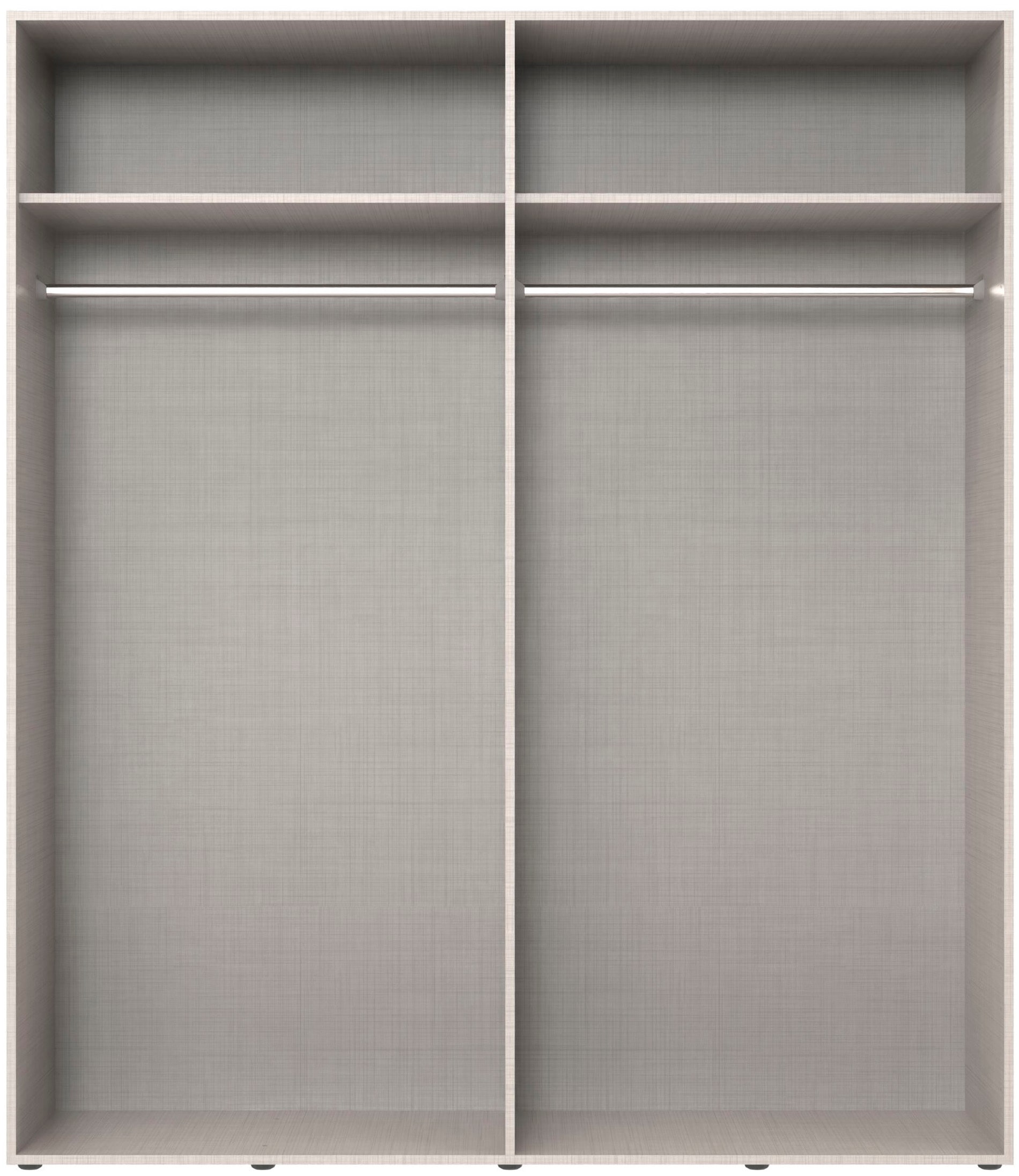Wimex Kleiderschrank »Mugano, in 5 Breiten und 2 Höhen, Made in Germany«, (in Basic oder Premium Ausstattung mit 2 weiteren Einlegeböden), mit langen Griffstangen aus Metall, wahlweise mit oder ohne Spiegel