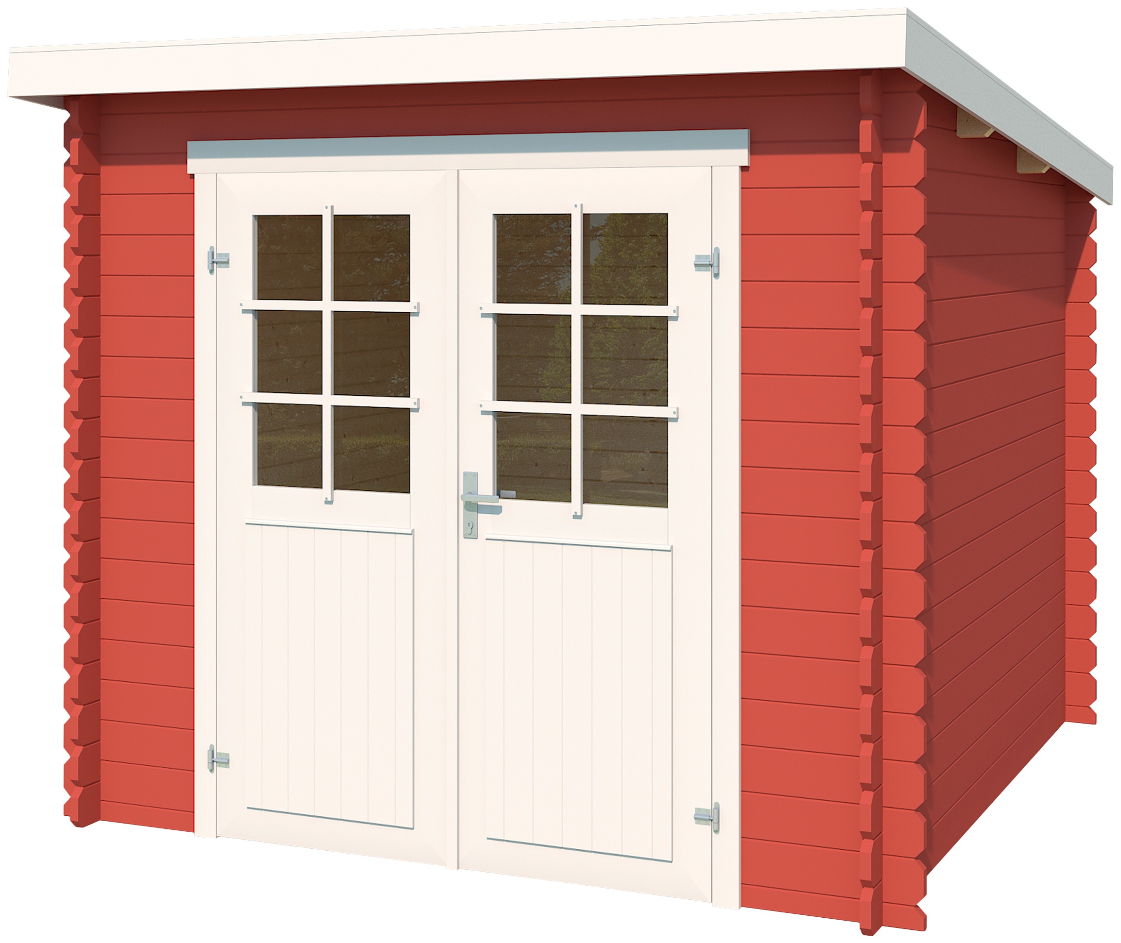 LASITA MAJA Gartenhaus »Indi 230«, Blochbohlenhaus 28mm, Fundamentmass 2300x2300, Schwedenrot